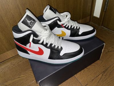 Nike Women's Air Jordan 1 Mid "White/Red/Yellow"