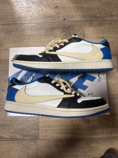 Travis Scott × fragment design × Nike Air Jordan 1 Low OG SP "Military Blue"