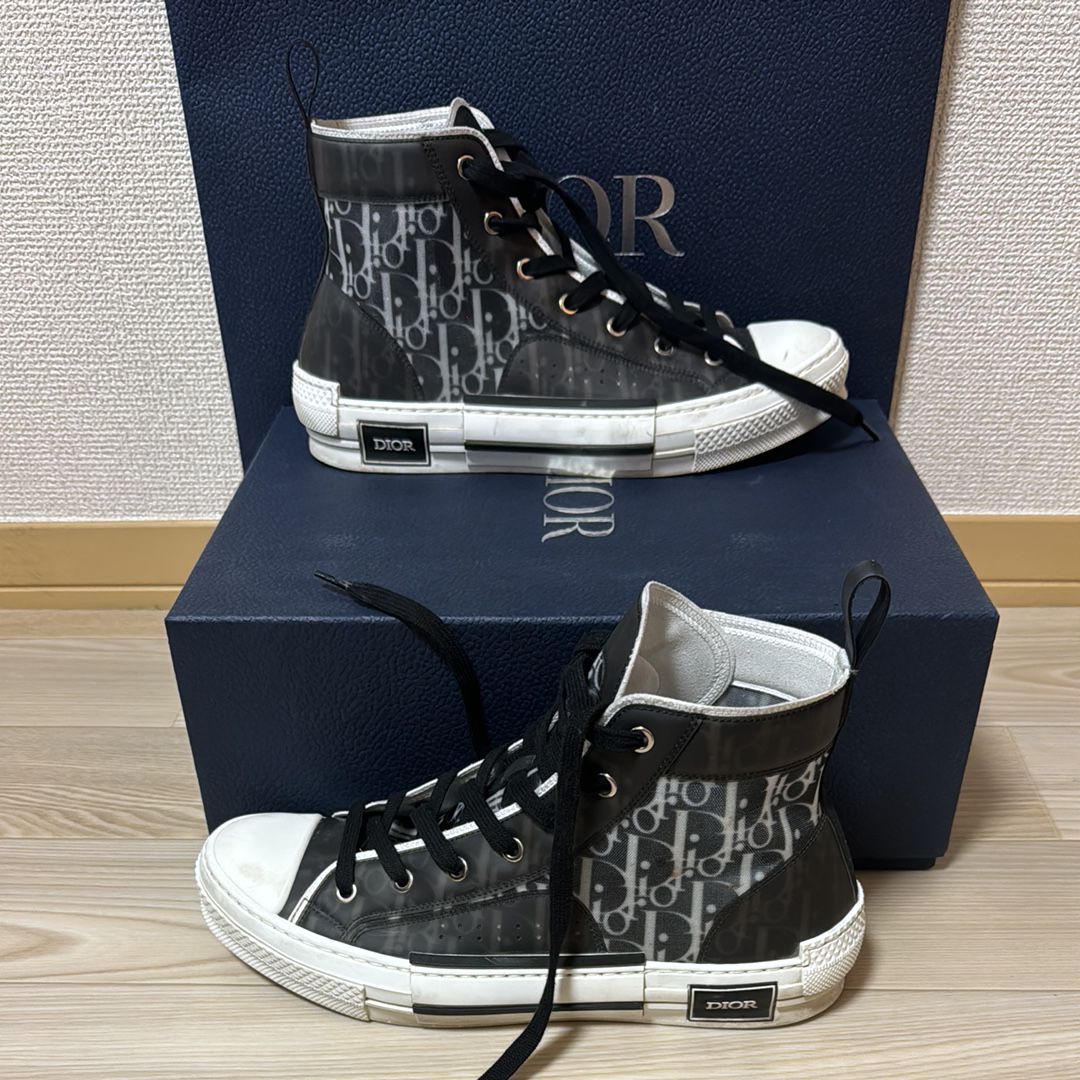 Dior B23 High Top Sneaker Dior Oblique Canvas "Black"