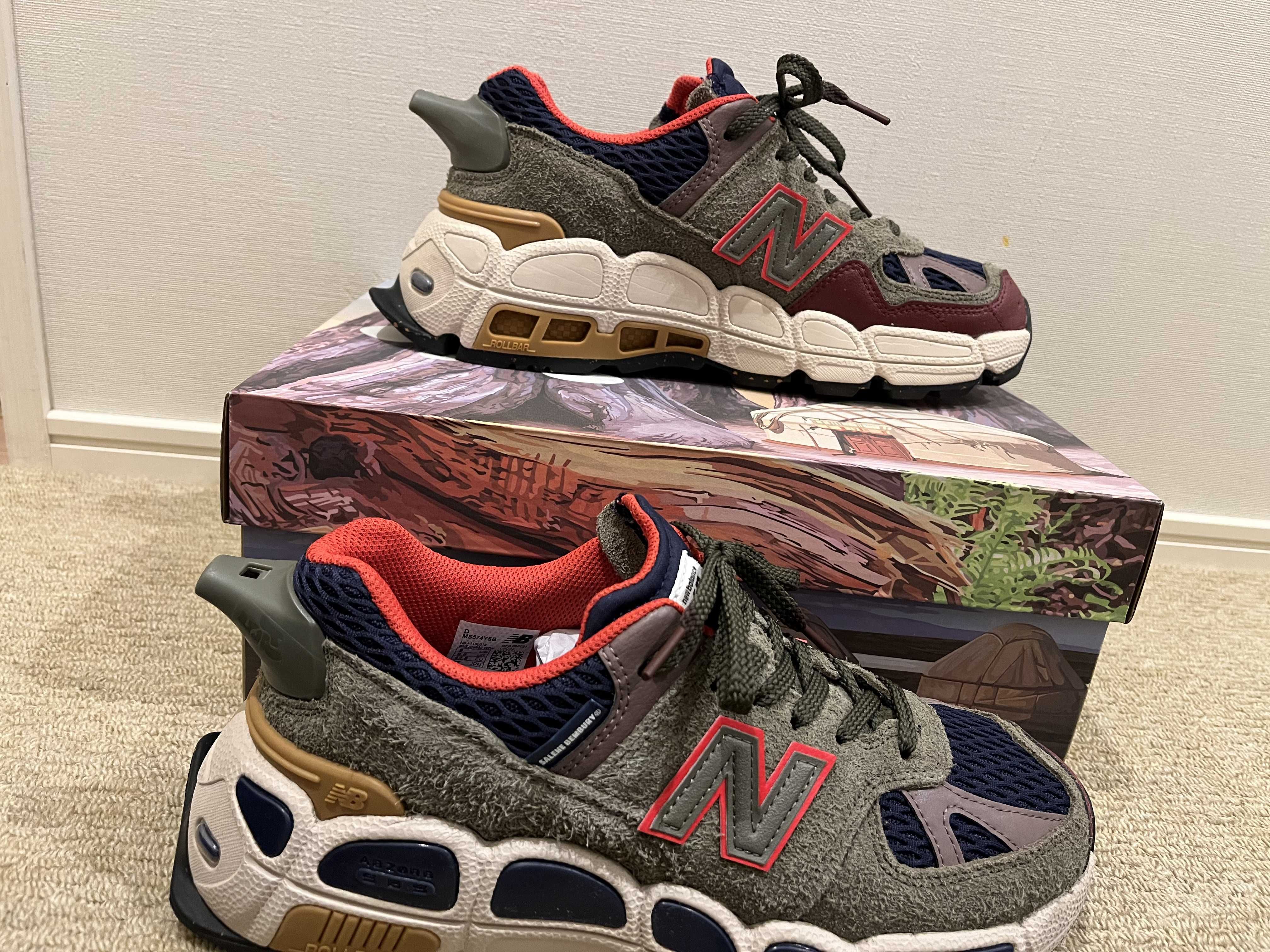 Salehe Bembury × New Balance 574 Yurt "Olive/Red"