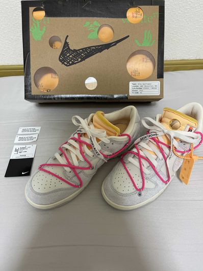 Off-White × Nike Dunk Low "Sail/Neutral Gray/Hyper Pink"