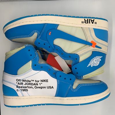 Off-White × Nike Air Jordan 1 High UNC "White/Dark Powder Blue"