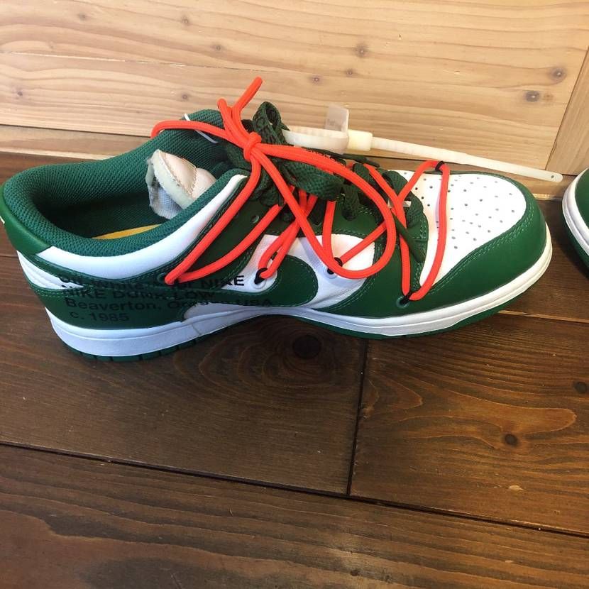 Off-White × Nike Dunk Low "White/Pine Green"
