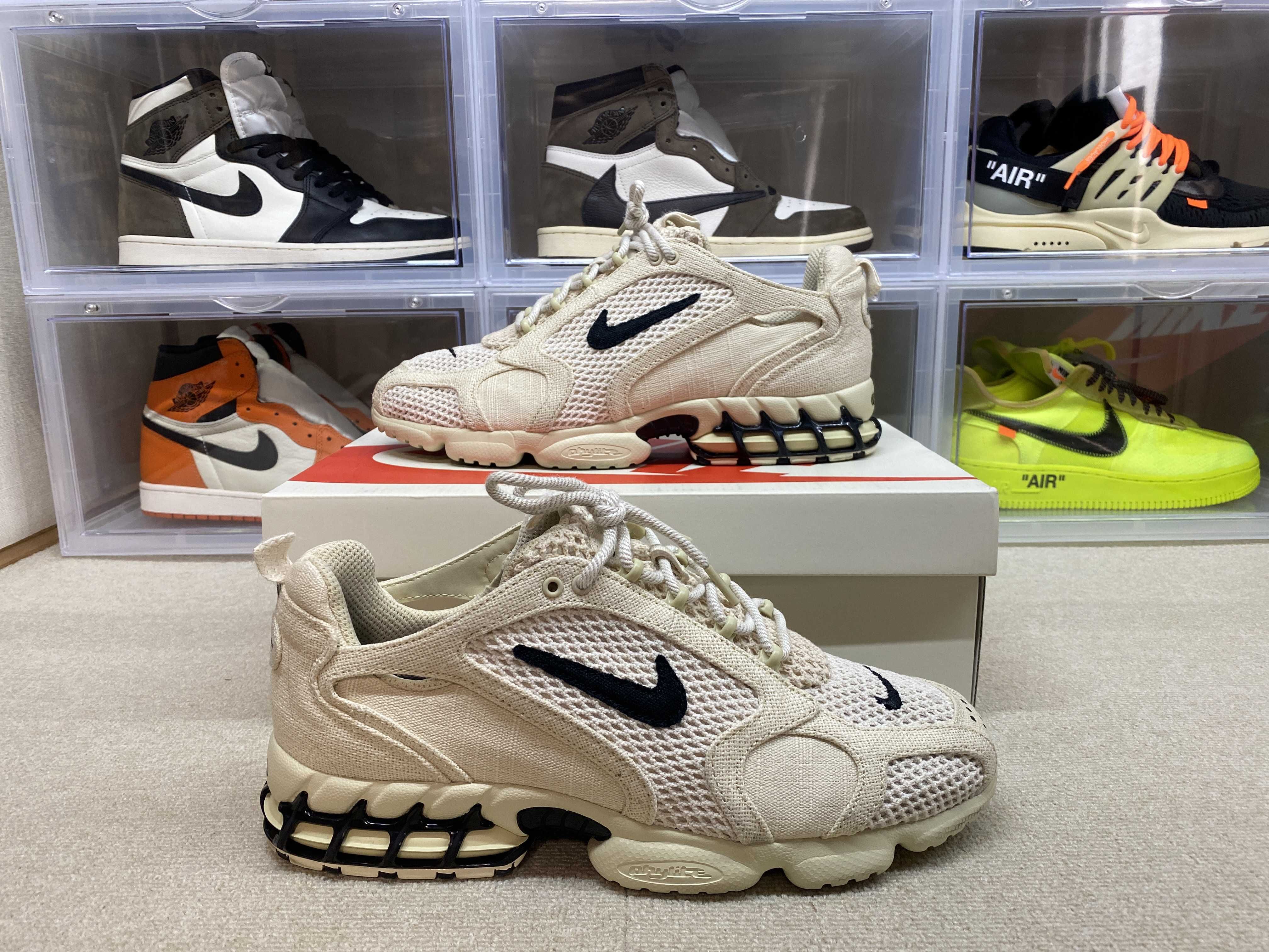 Stussy × Nike Air Zoom Spiridon CG 2 "Fossil/Black"