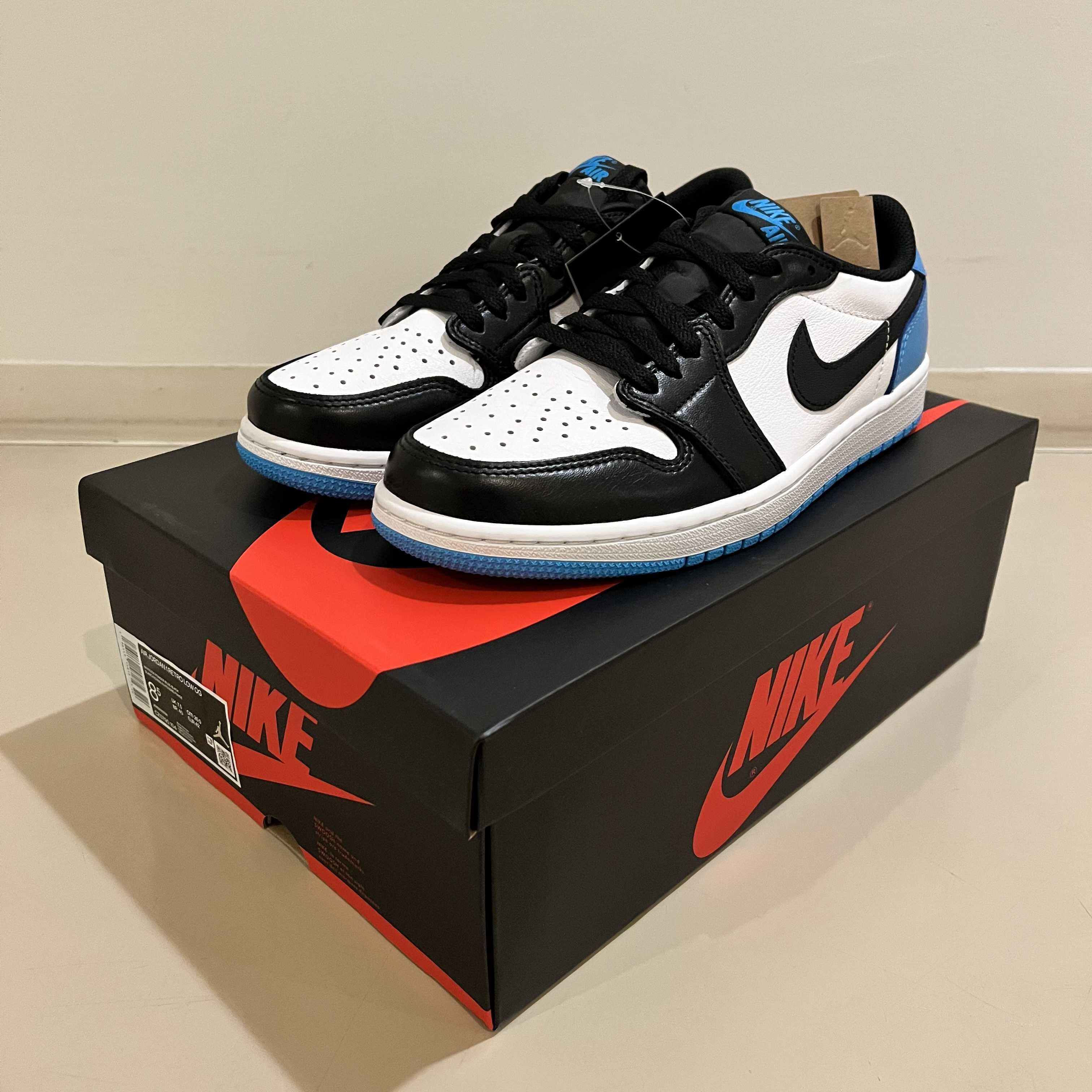 Nike Air Jordan 1 Low OG "Black and Dark Powder Blue/UNC"