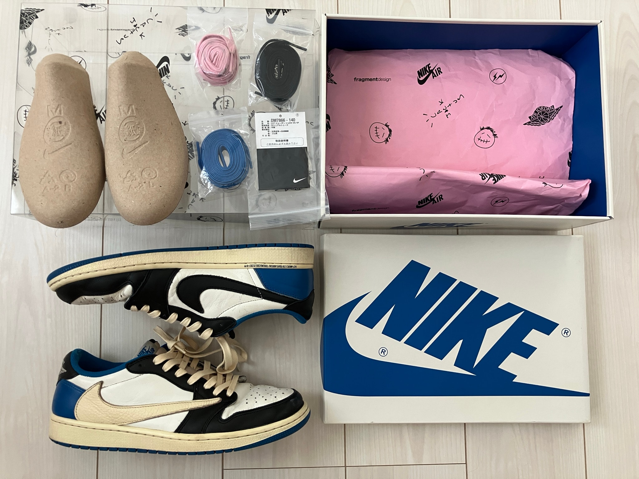Travis Scott × fragment design × Nike Air Jordan 1 Low OG SP "Military Blue"
