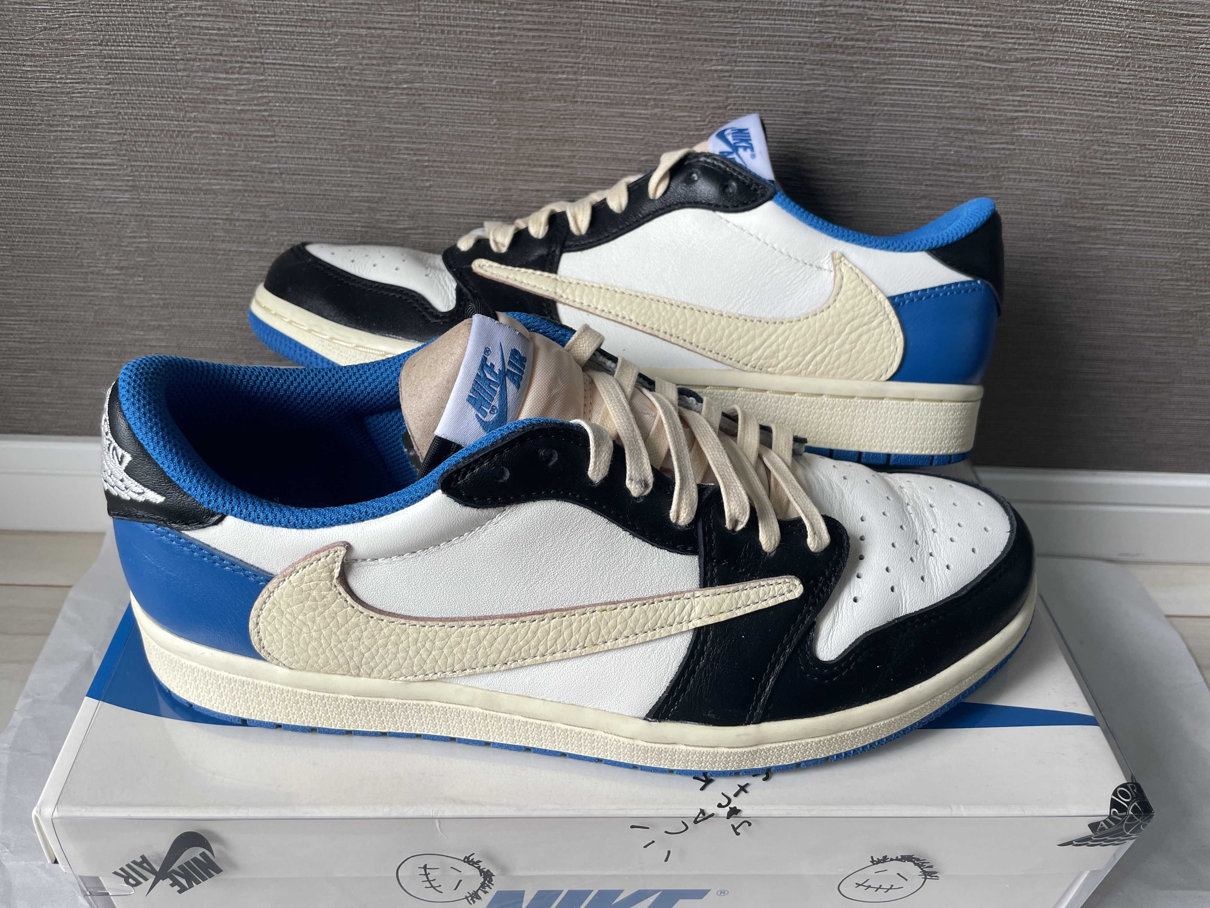 Travis Scott × fragment design × Nike Air Jordan 1 Low OG SP "Military Blue"