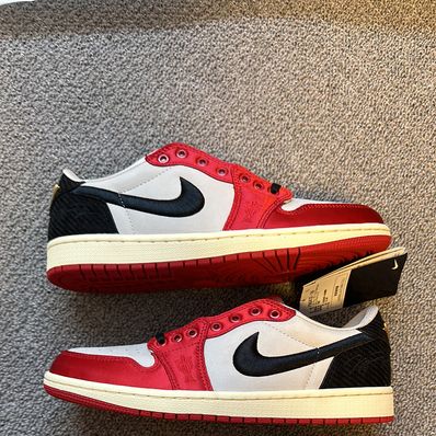 Trophy Room × Nike Air Jordan 1 Low OG "Sail and Varsity Red"