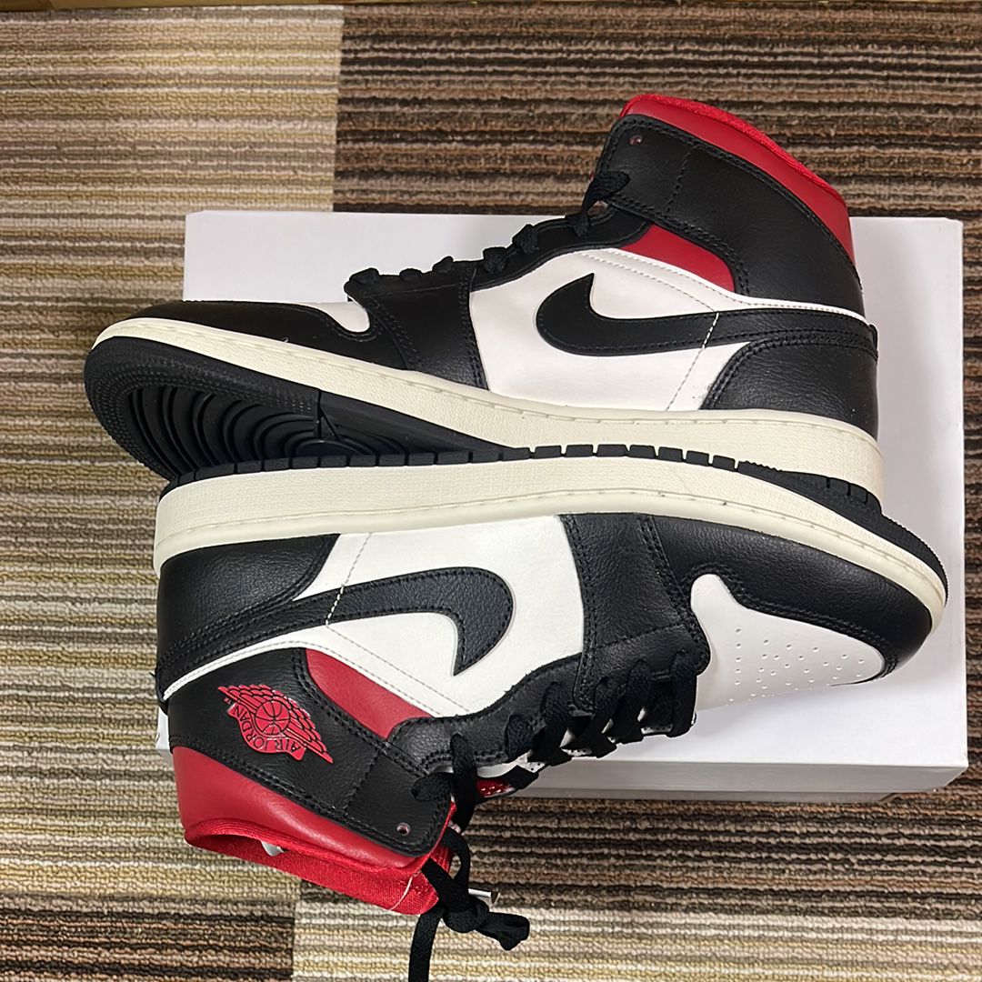 Nike Women's Air Jordan 1 Mid "Black/Gym Red"