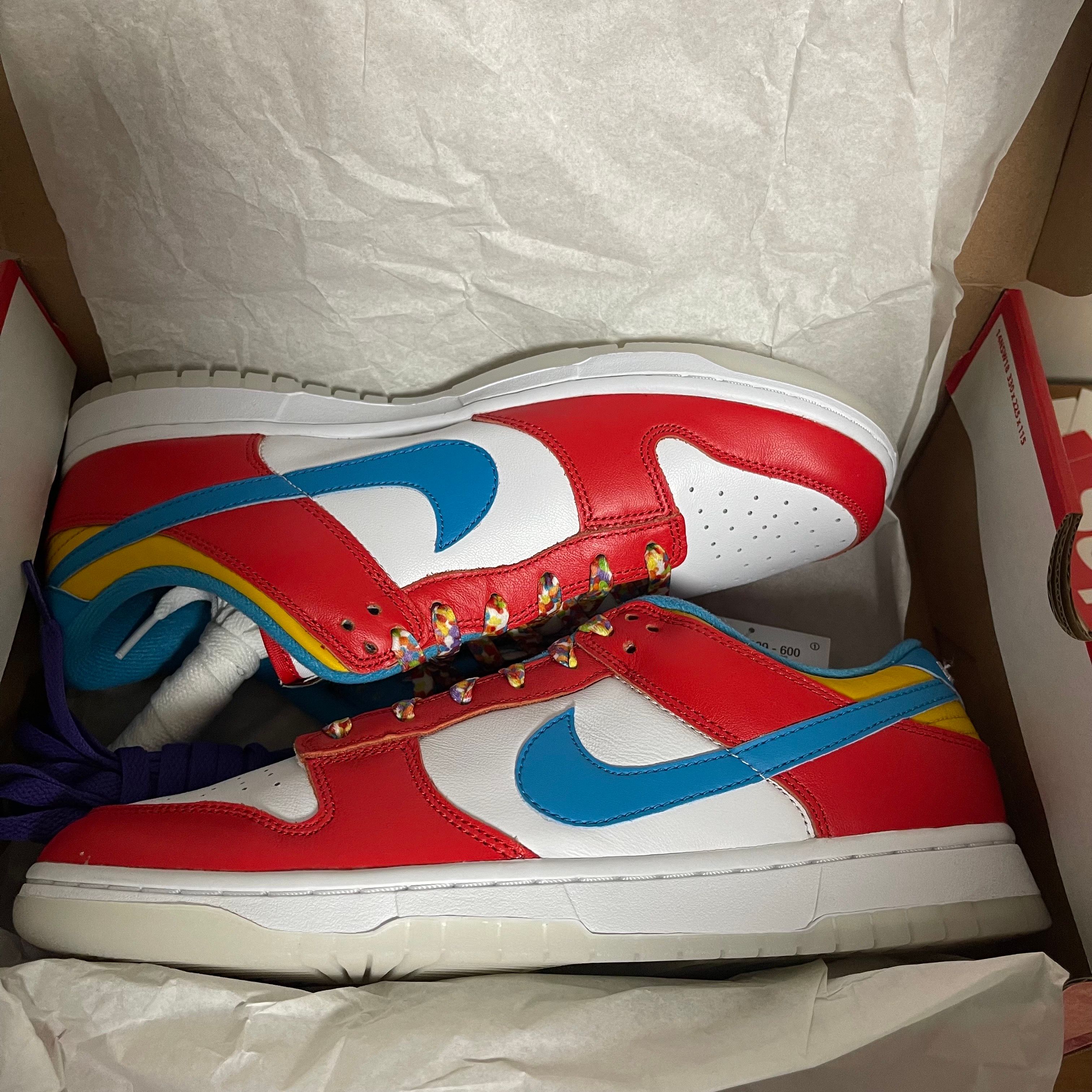 FRUiTY PEBBLESTM × Nike Dunk Low QS "Habanero Red/Dark Sulfur/Laser Blue"