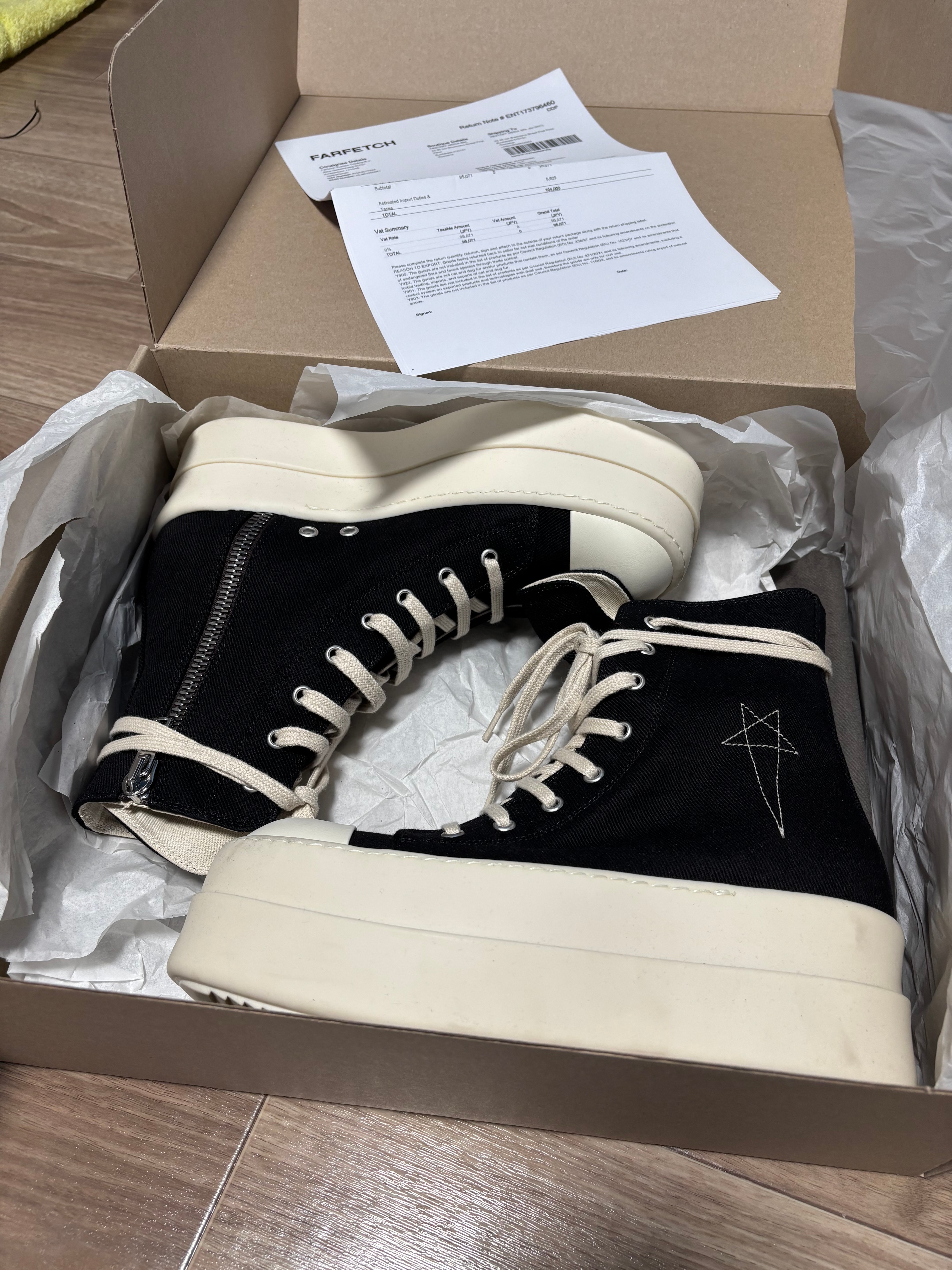 Rick Owens Women's DRKSHDW Hollywood Double Bumper "Black/Pearl/Milk/Milk"