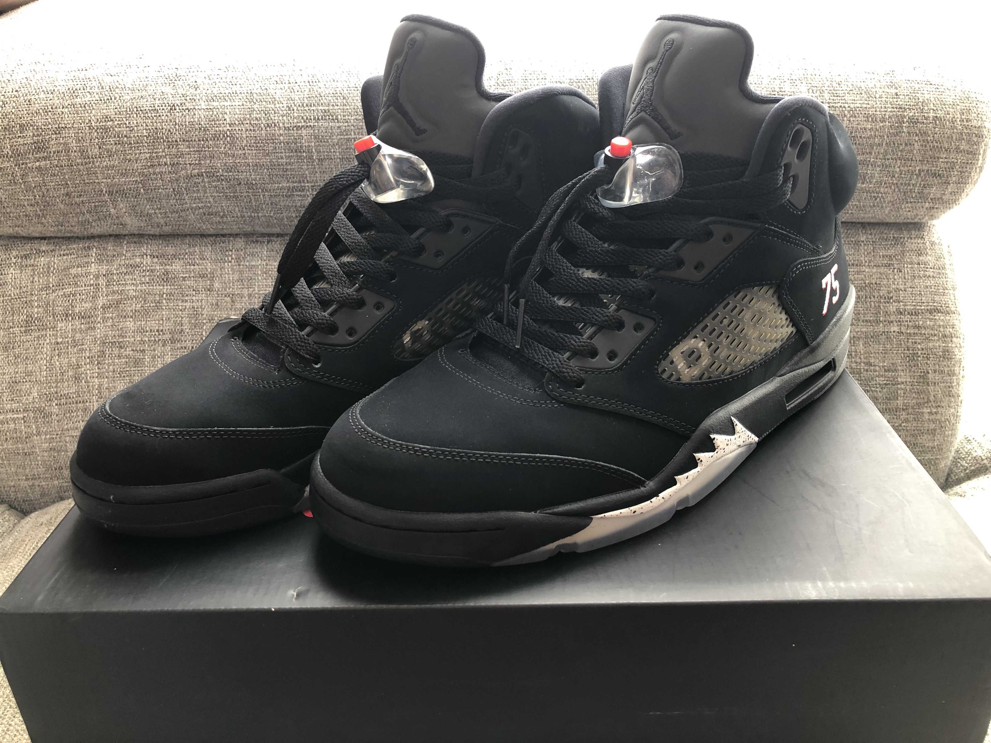 NIKE AIR JORDAN 5 PARIS SAINT-GERMAIN BLACK/CEMENT GREY