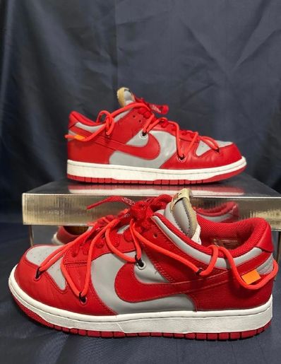 Off-White × Nike Dunk Low "University Red/Wolf Grey"