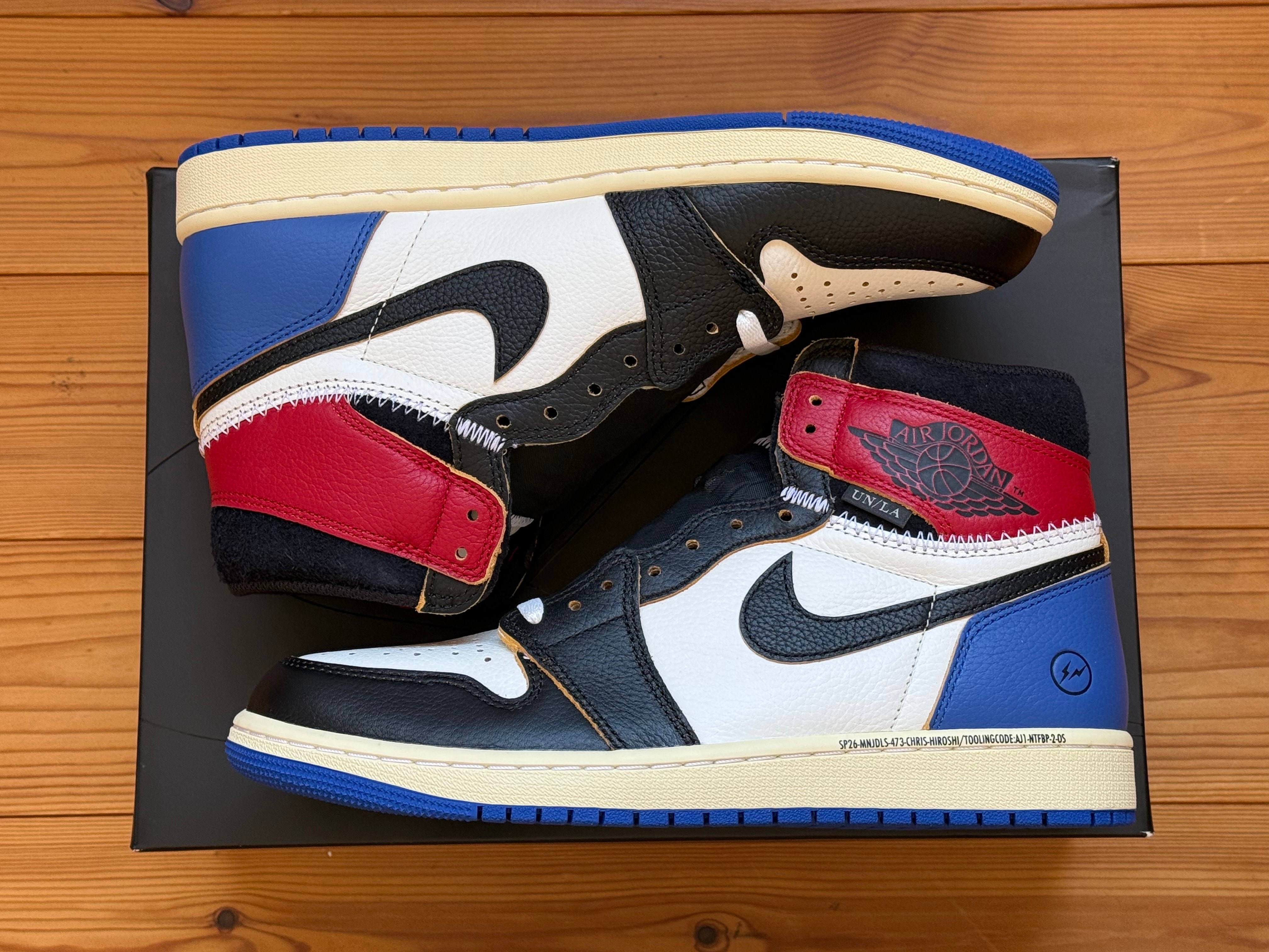 fragment design × UNION × Nike Air Jordan 1 High OG "Black/Varsity Red"