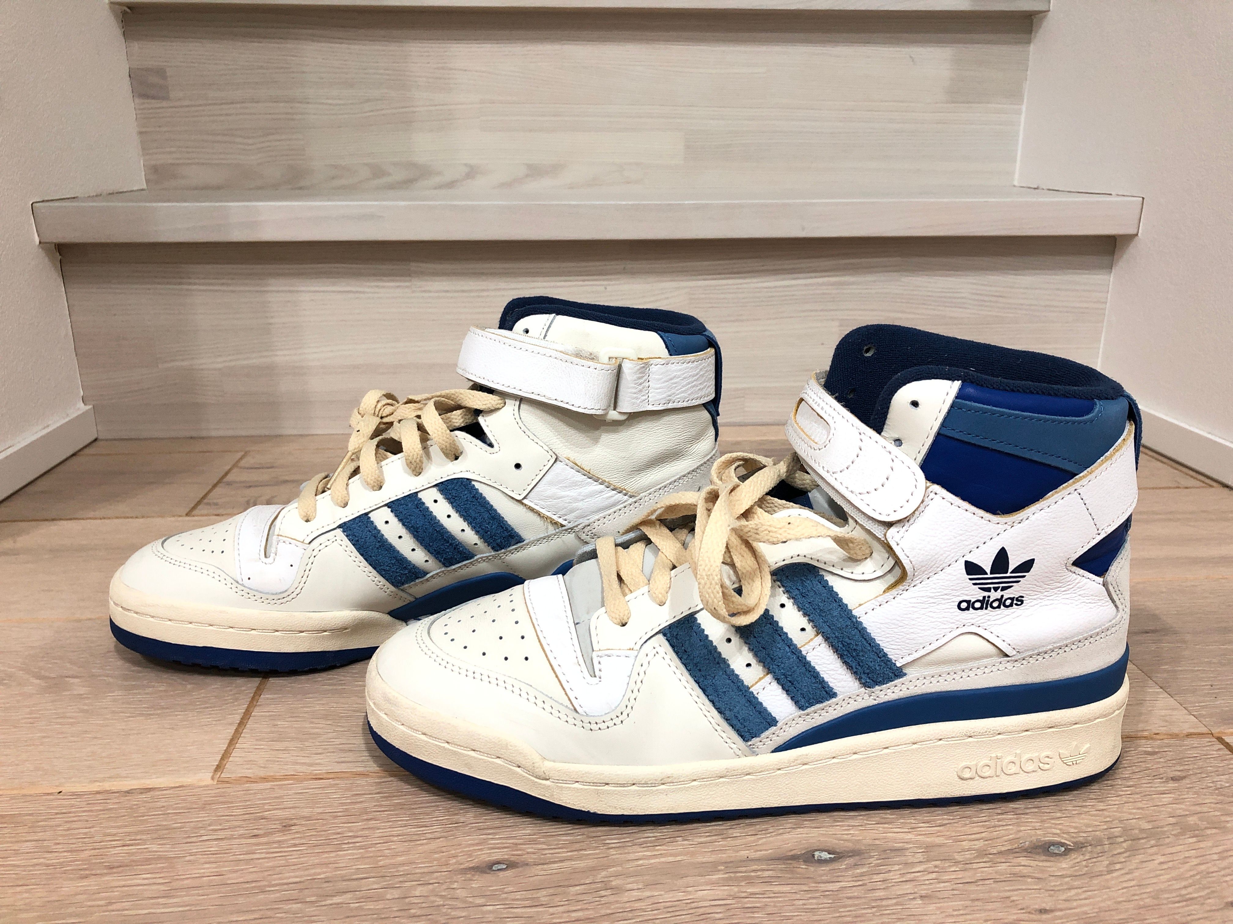 adidas Forum 84 High Blue Thread "Off White-Bright Blue/Footwear White"