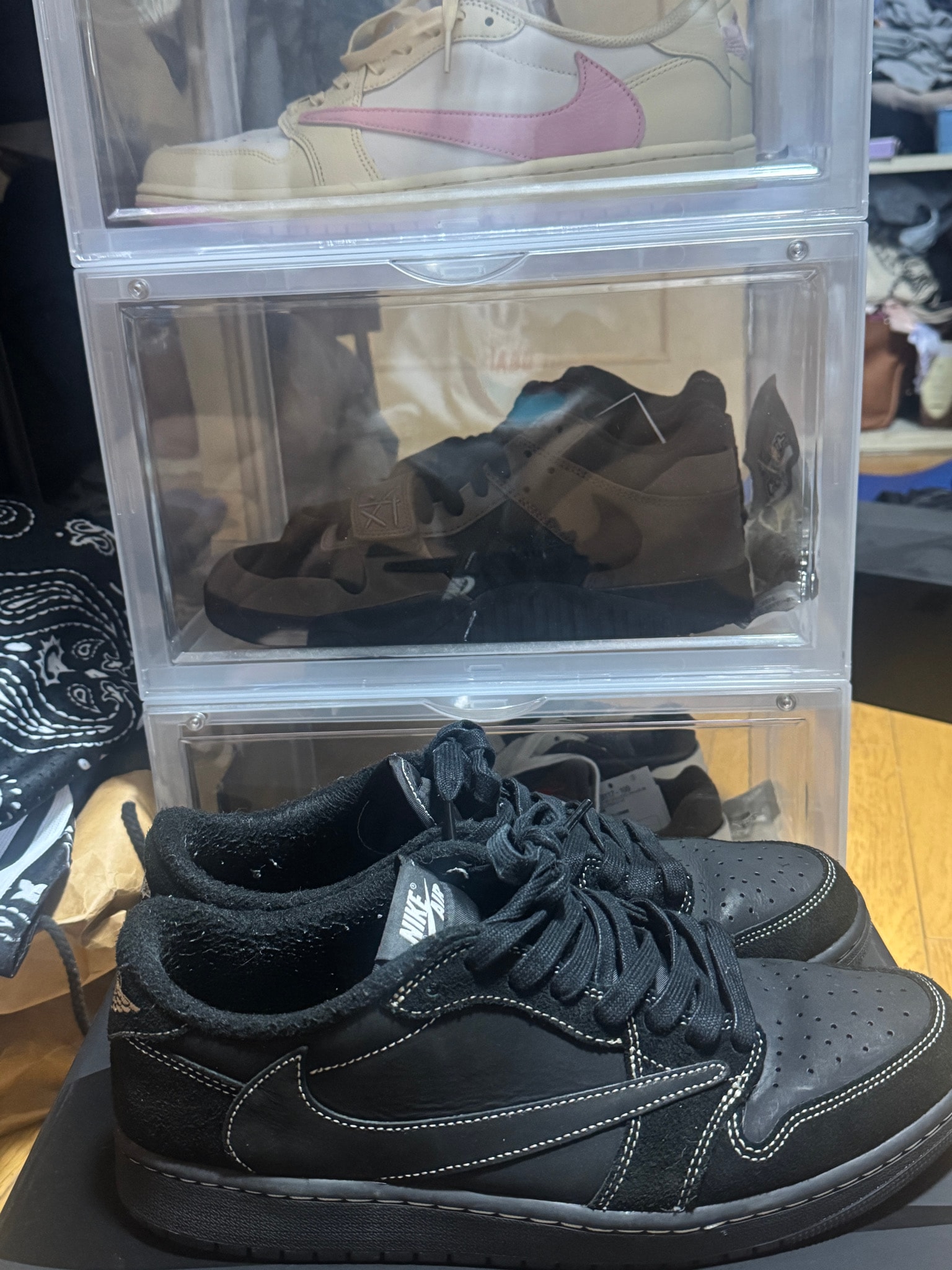 Travis Scott × Nike Air Jordan 1 Low OG SP "Black Phantom"