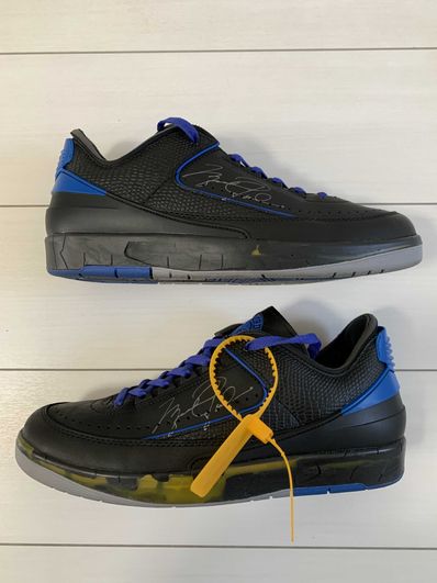Off-White × Nike Air Jordan 2 Low "Black and Varsity Royal"