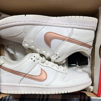 Nike GS Dunk Low "White/Rose Pink"