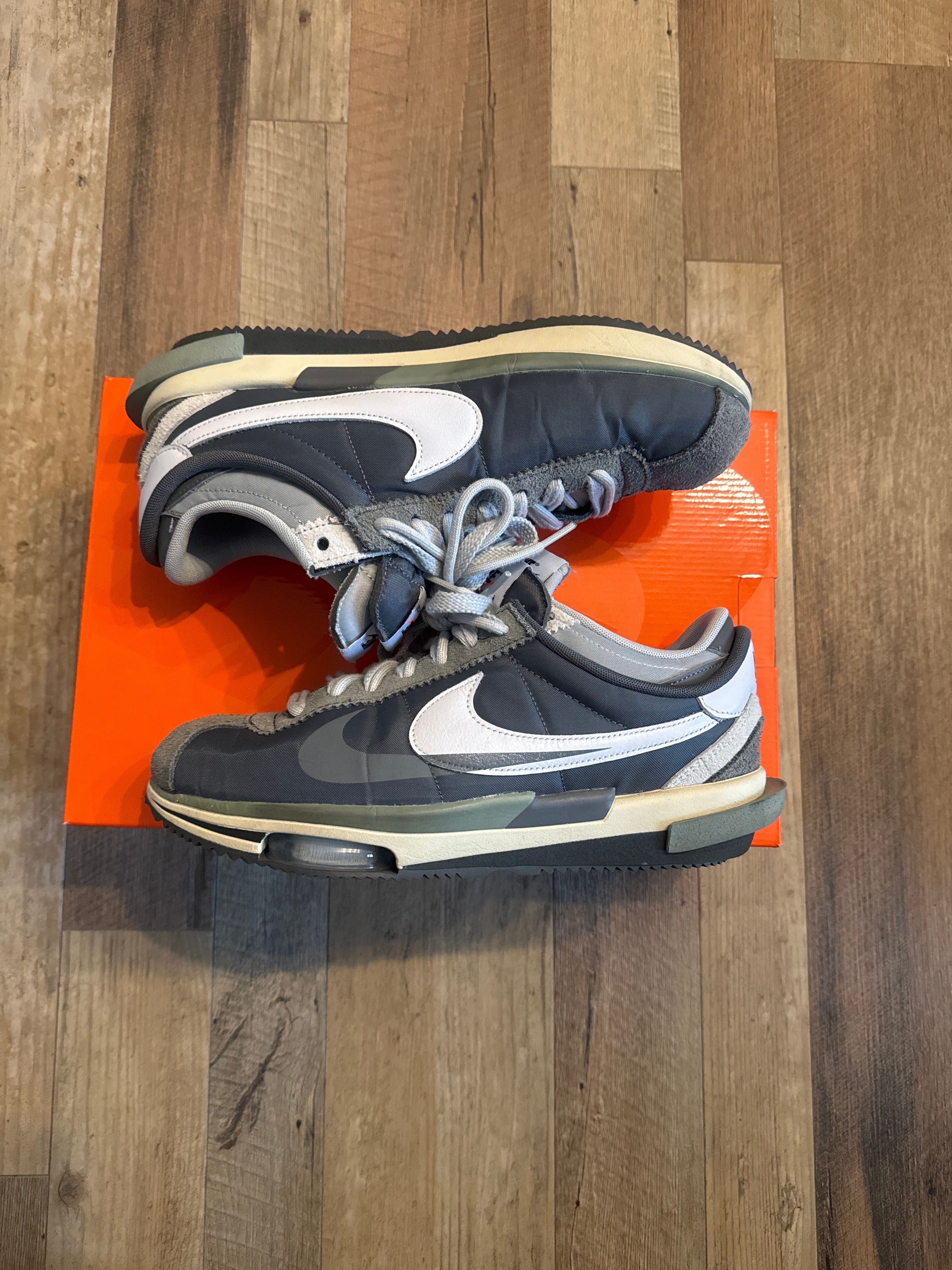 sacai × Nike Zoom Cortez "Iron Grey"