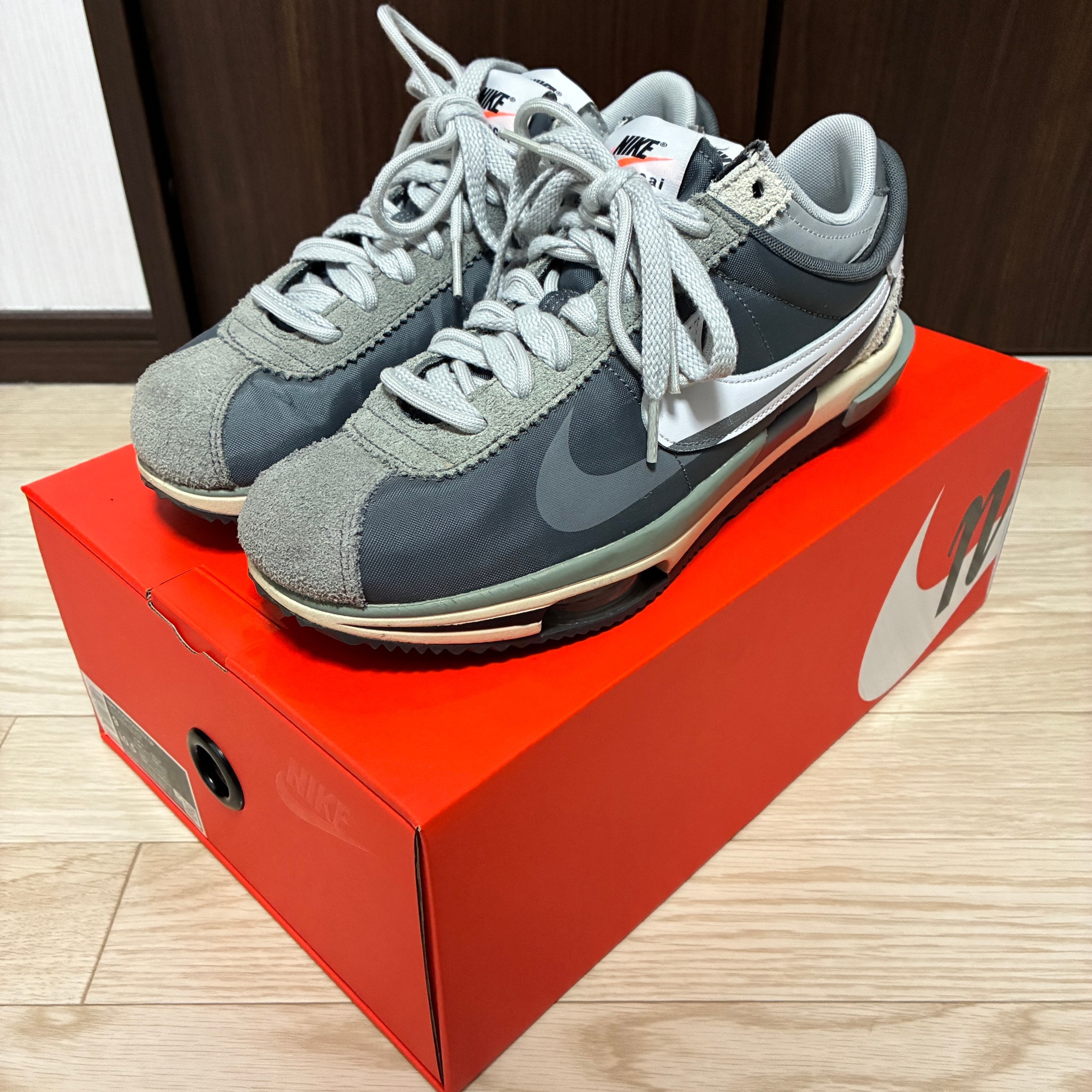 sacai × Nike Zoom Cortez "Iron Grey"