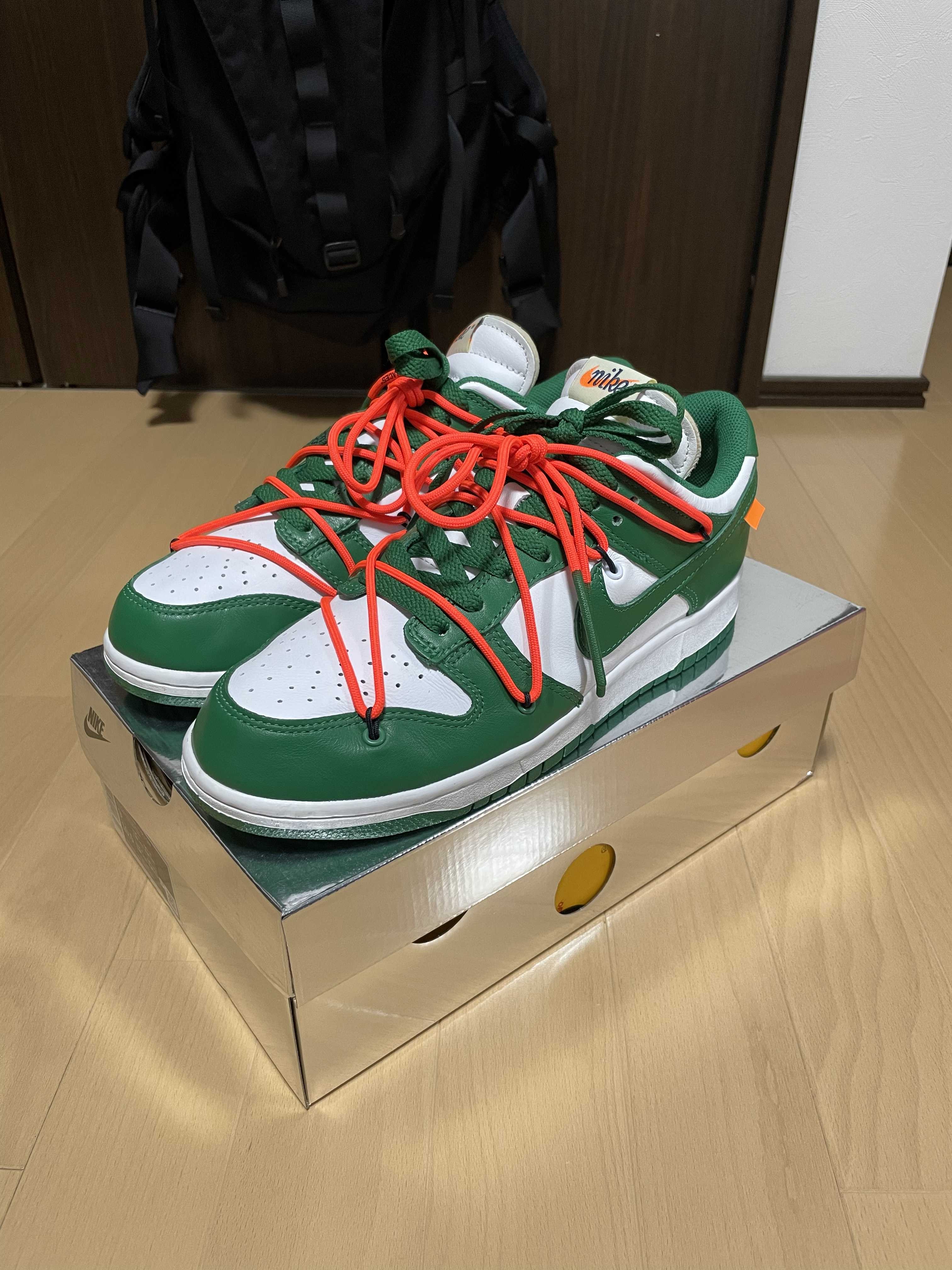 Off-White × Nike Dunk Low "White/Pine Green"