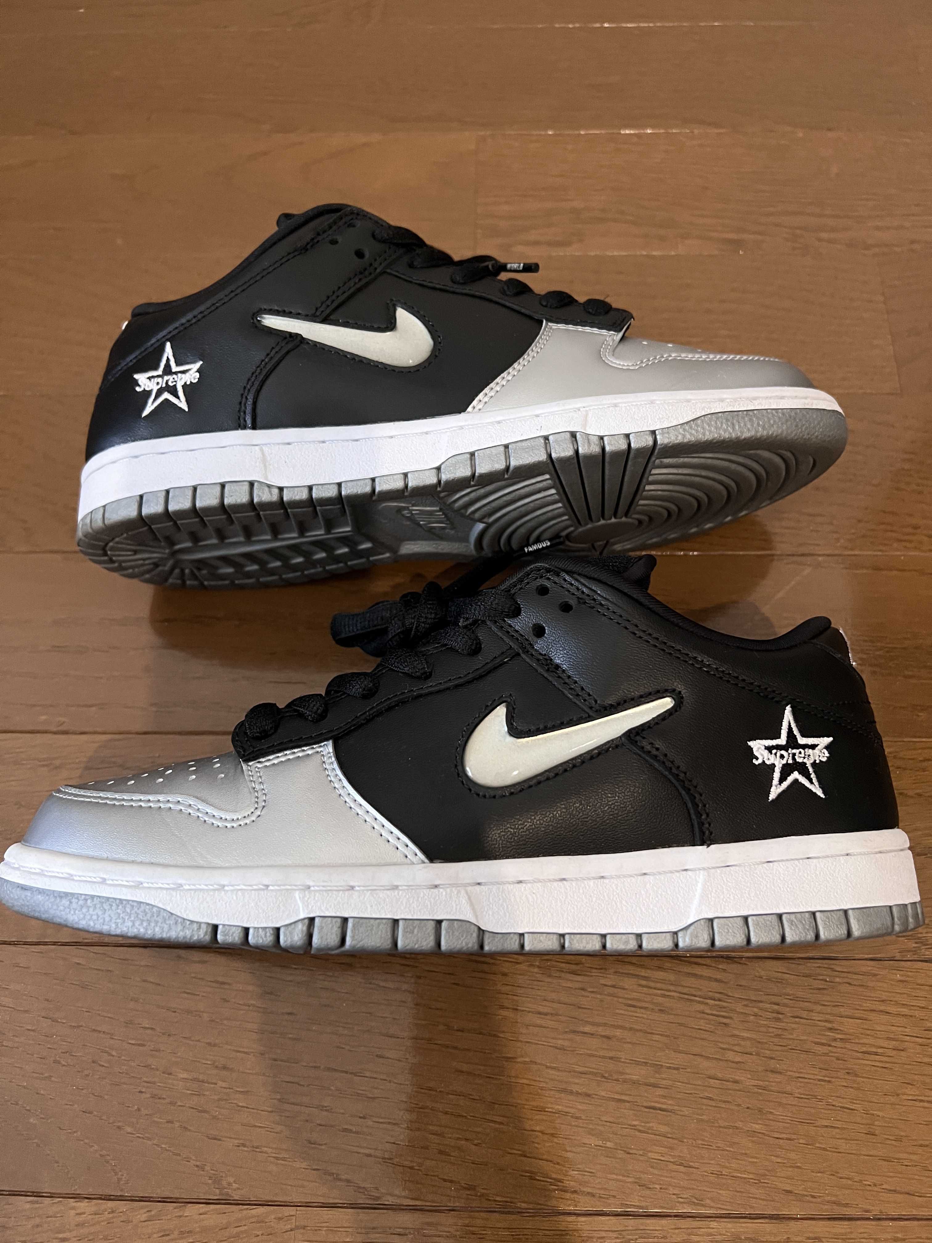 Supreme × Nike Dunk Low "Metallic Silver/Black"