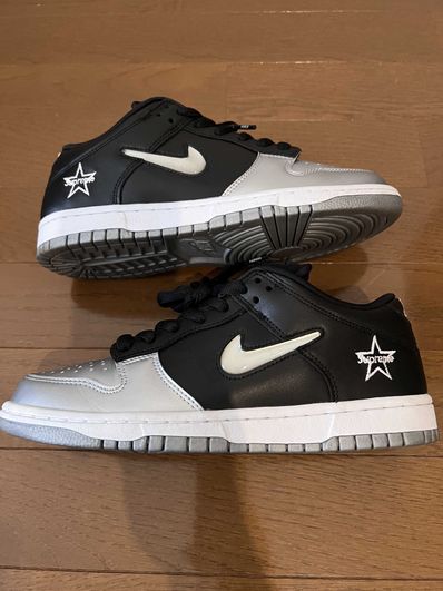 Supreme × Nike Dunk Low "Metallic Silver/Black"