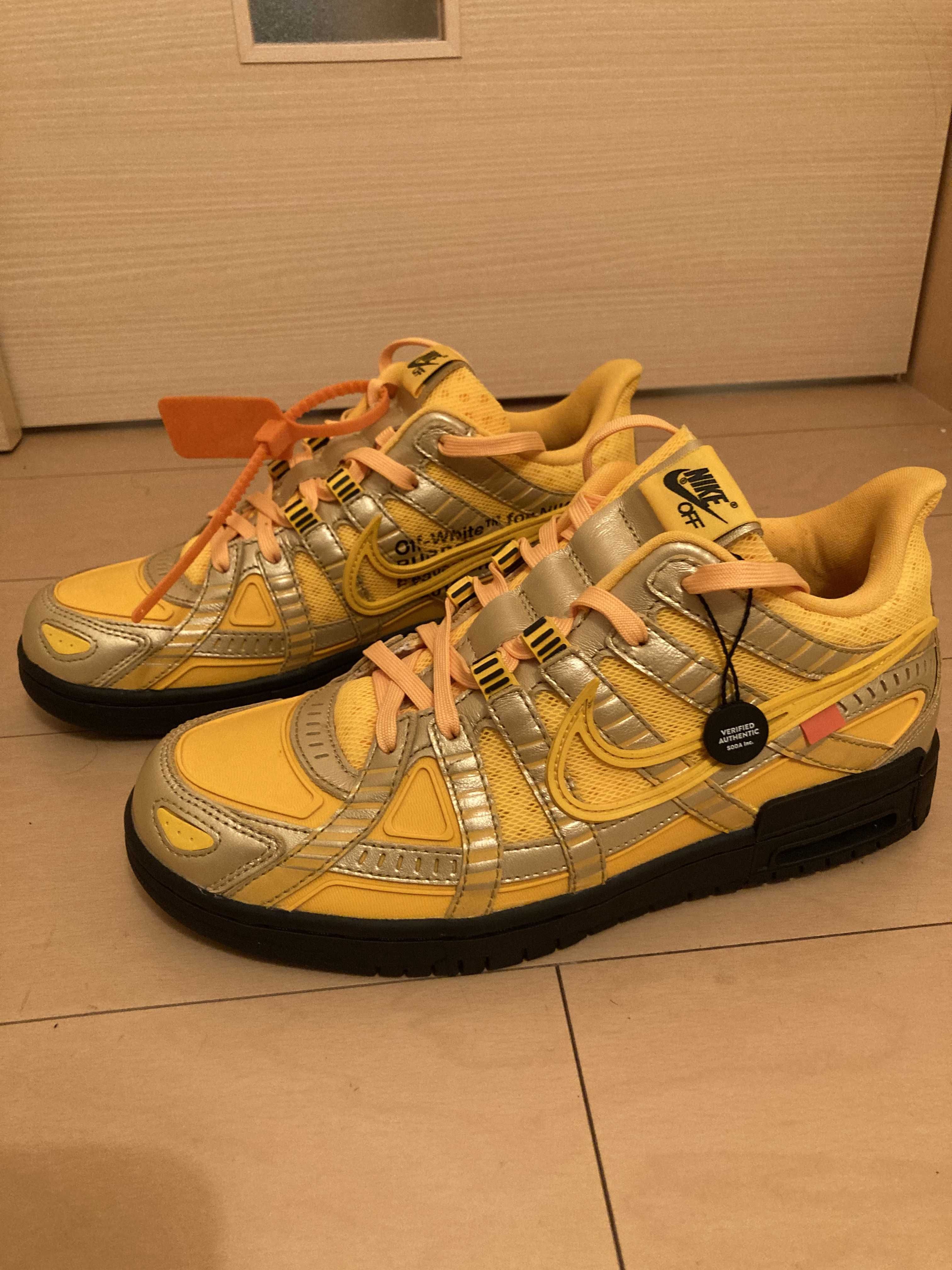 Off-White × Nike Air Rubber Dunk "University Gold" 