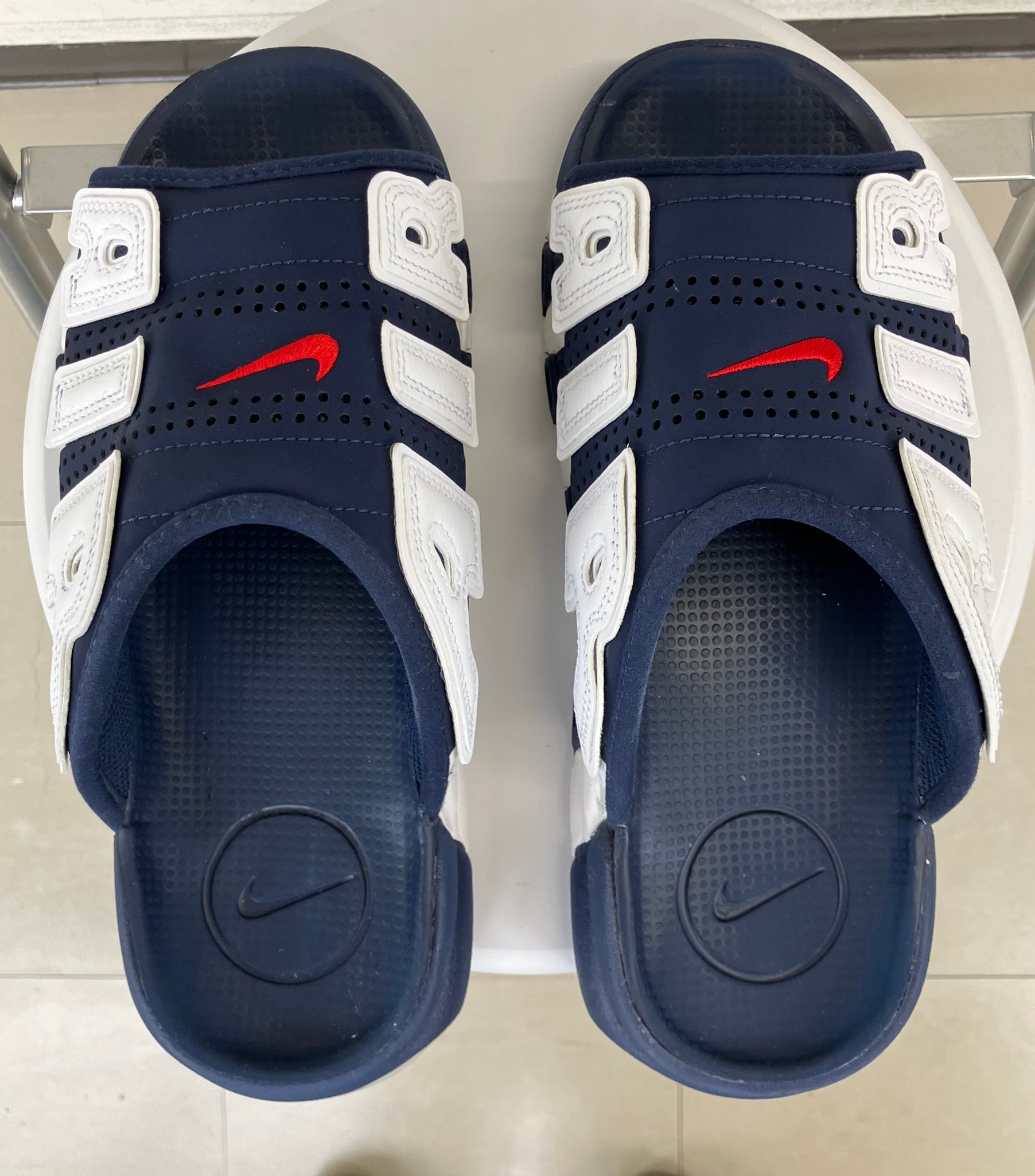 Nike Air More Uptempo Slide "Olympic" (2024) (FQ8700-400/FQ8699-400)