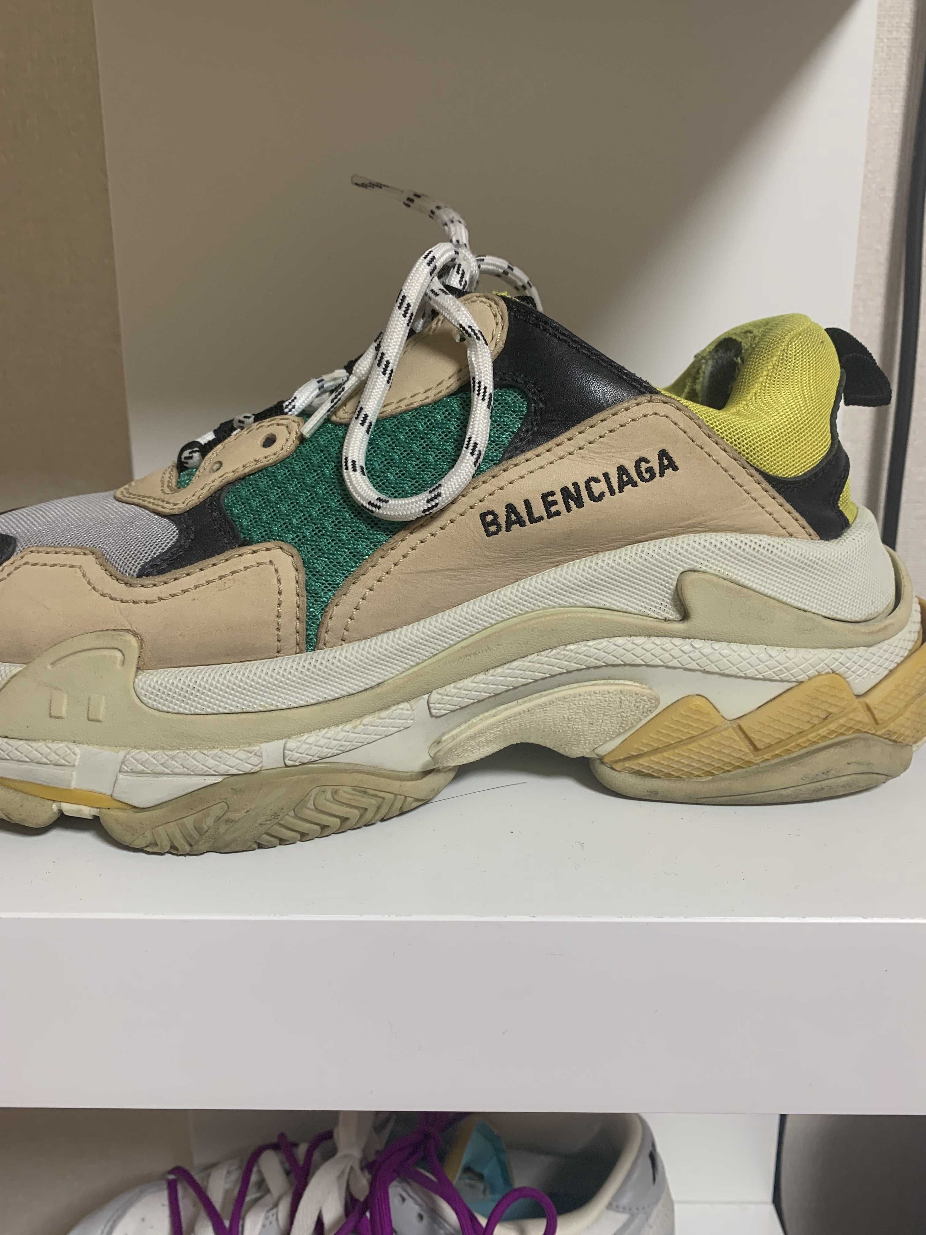 BALENCIAGA Triple S "Beige/Green/Yellow"
