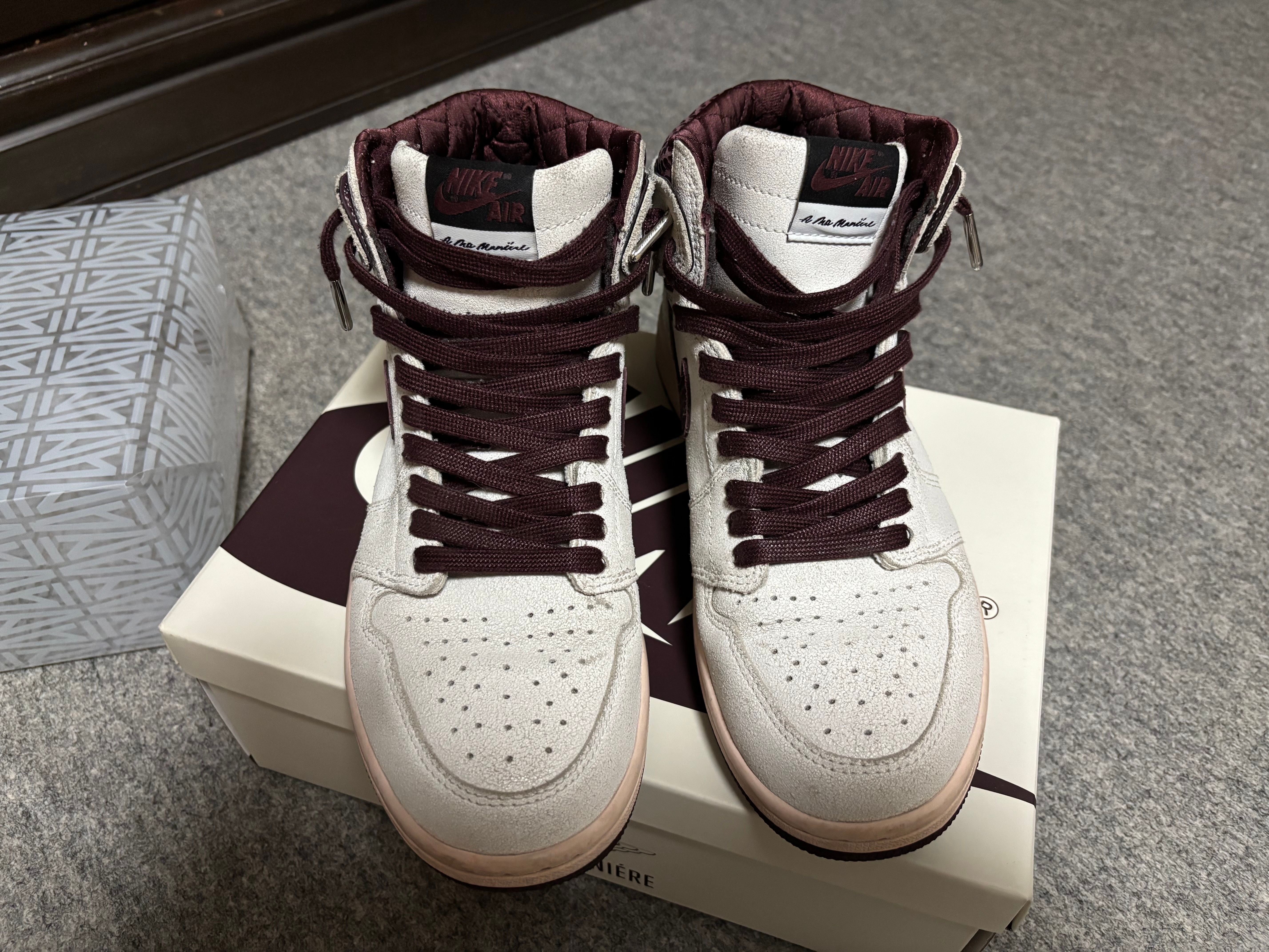 A Ma Maniere × Nike Air Jordan 1 Retro High OG "Sail and Burgundy"