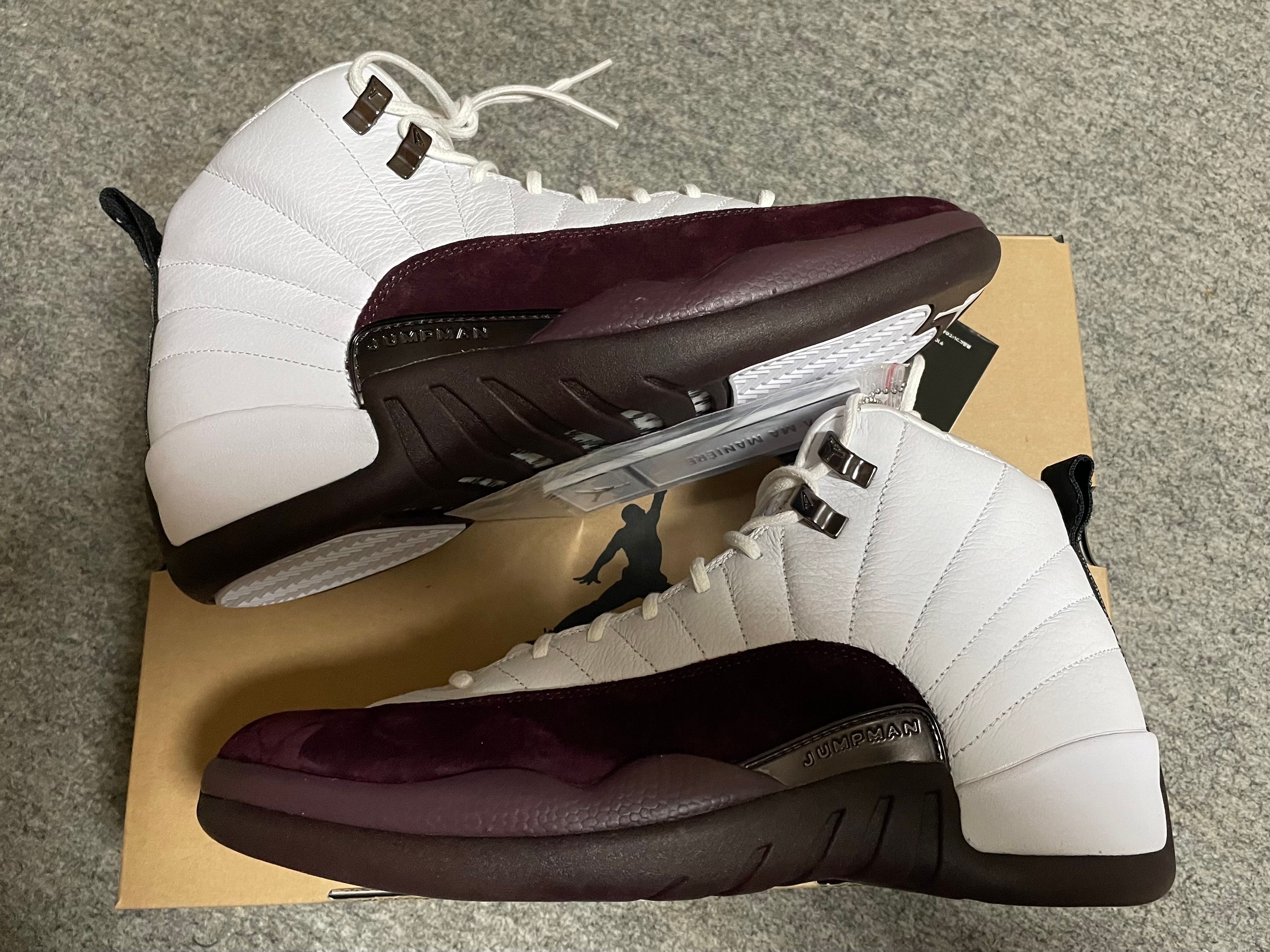 A Ma Maniere × Nike Women's Air Jordan 12 "White and Burgundy Crush"