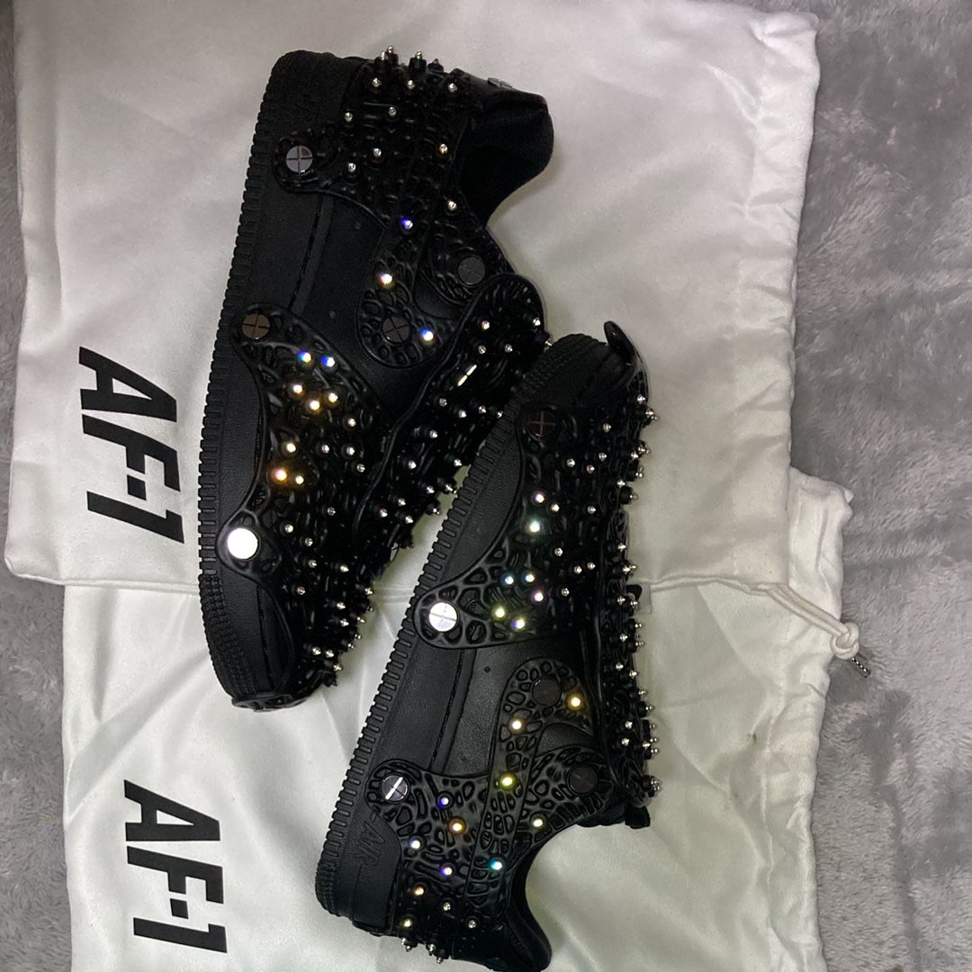 Swarovski® × Nike Women's Air Force 1 Low Retro Reflective Crystal "Triple Black"