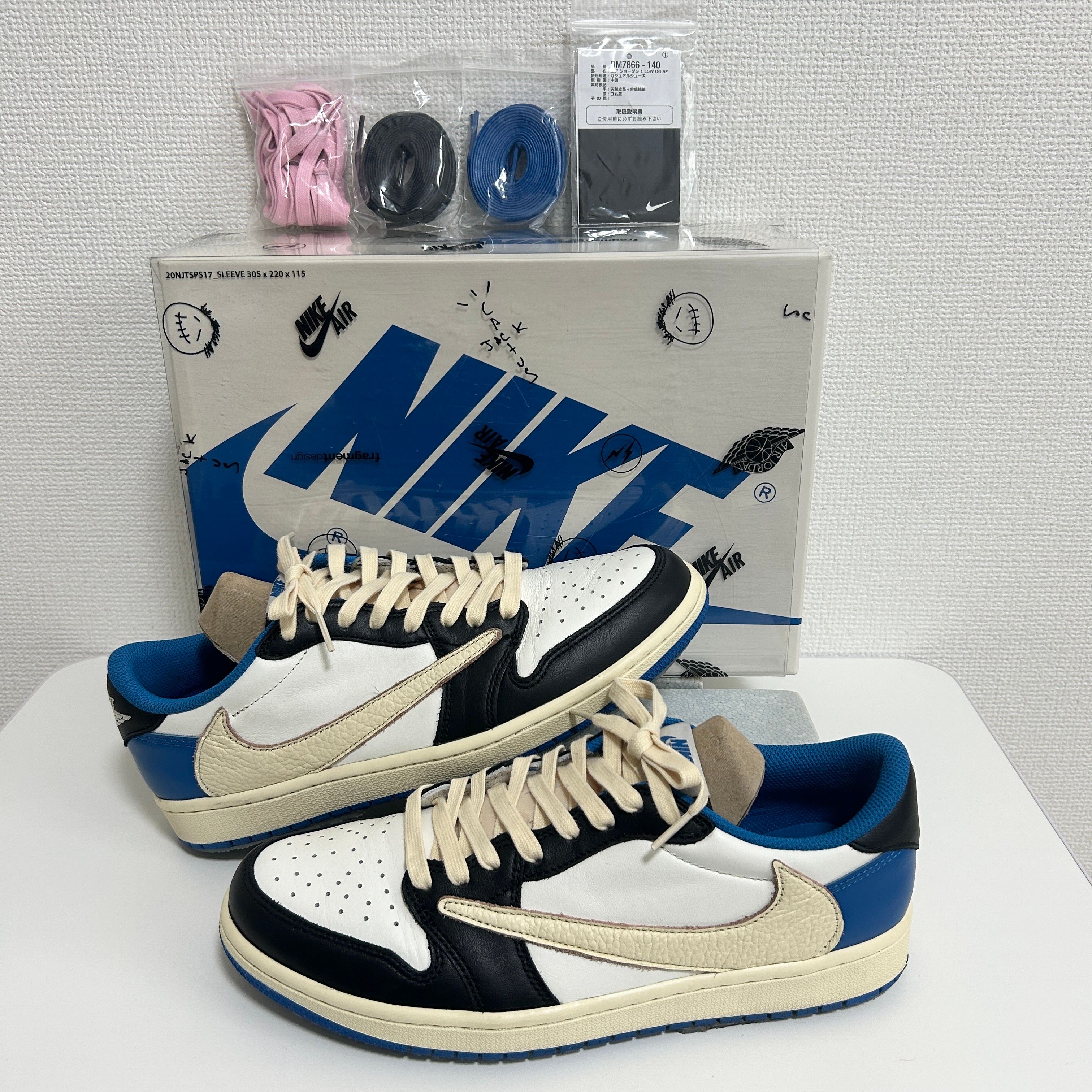 Travis Scott × fragment design × Nike Air Jordan 1 Low OG SP "Military Blue"
