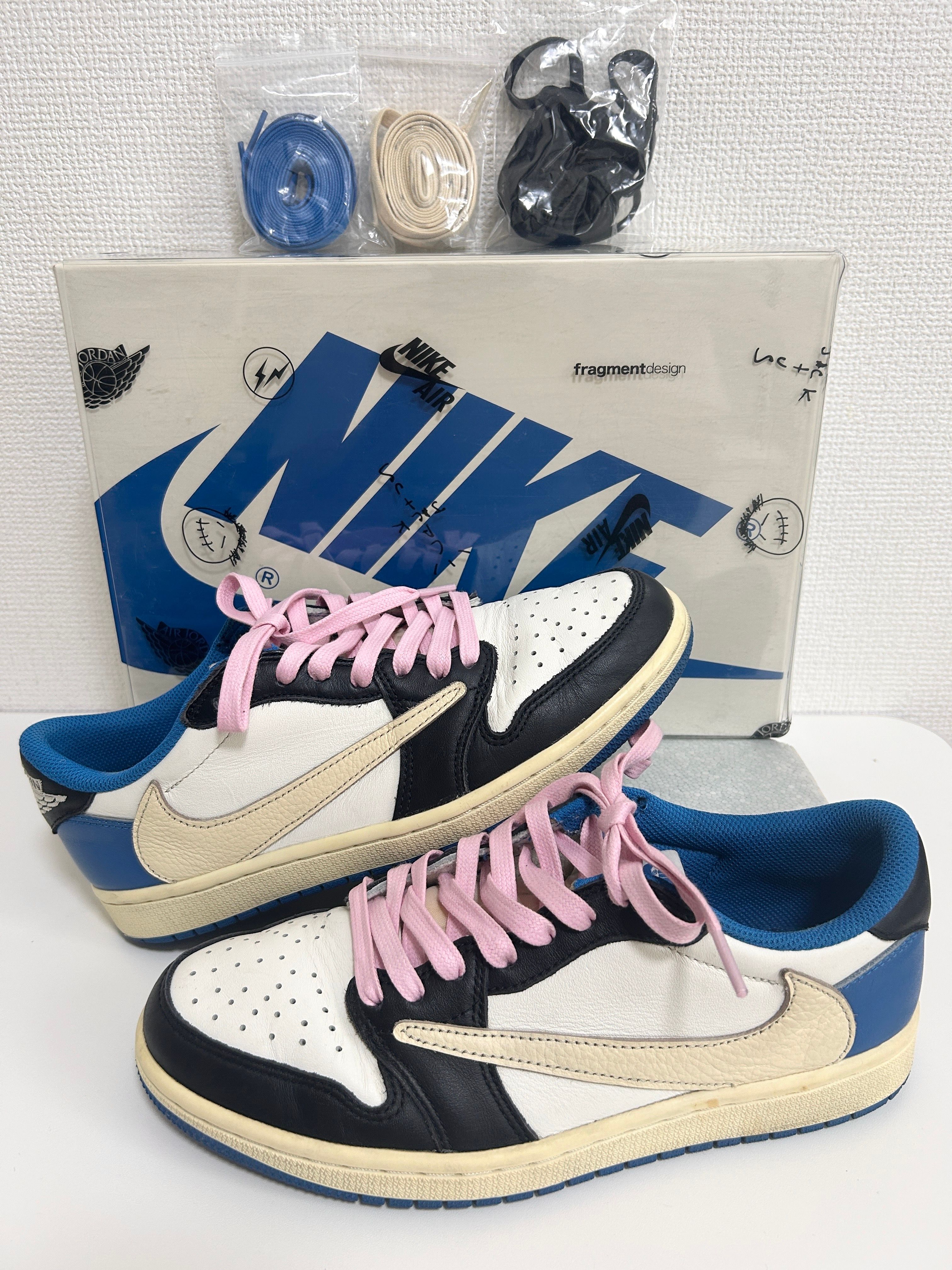 Travis Scott × fragment design × Nike Air Jordan 1 Low OG SP "Military Blue"