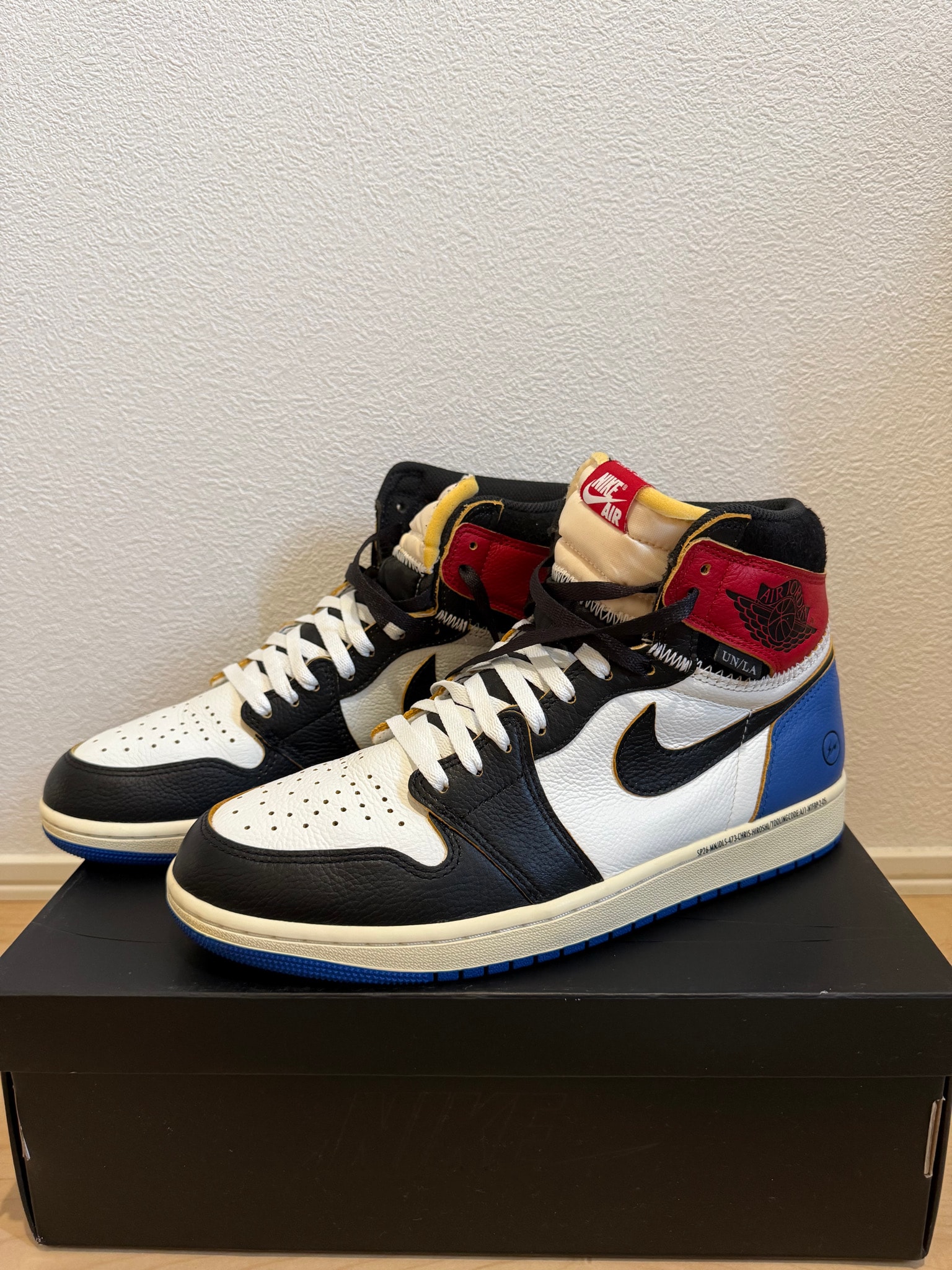 fragment design × UNION × Nike Air Jordan 1 High OG "Black/Varsity Red"