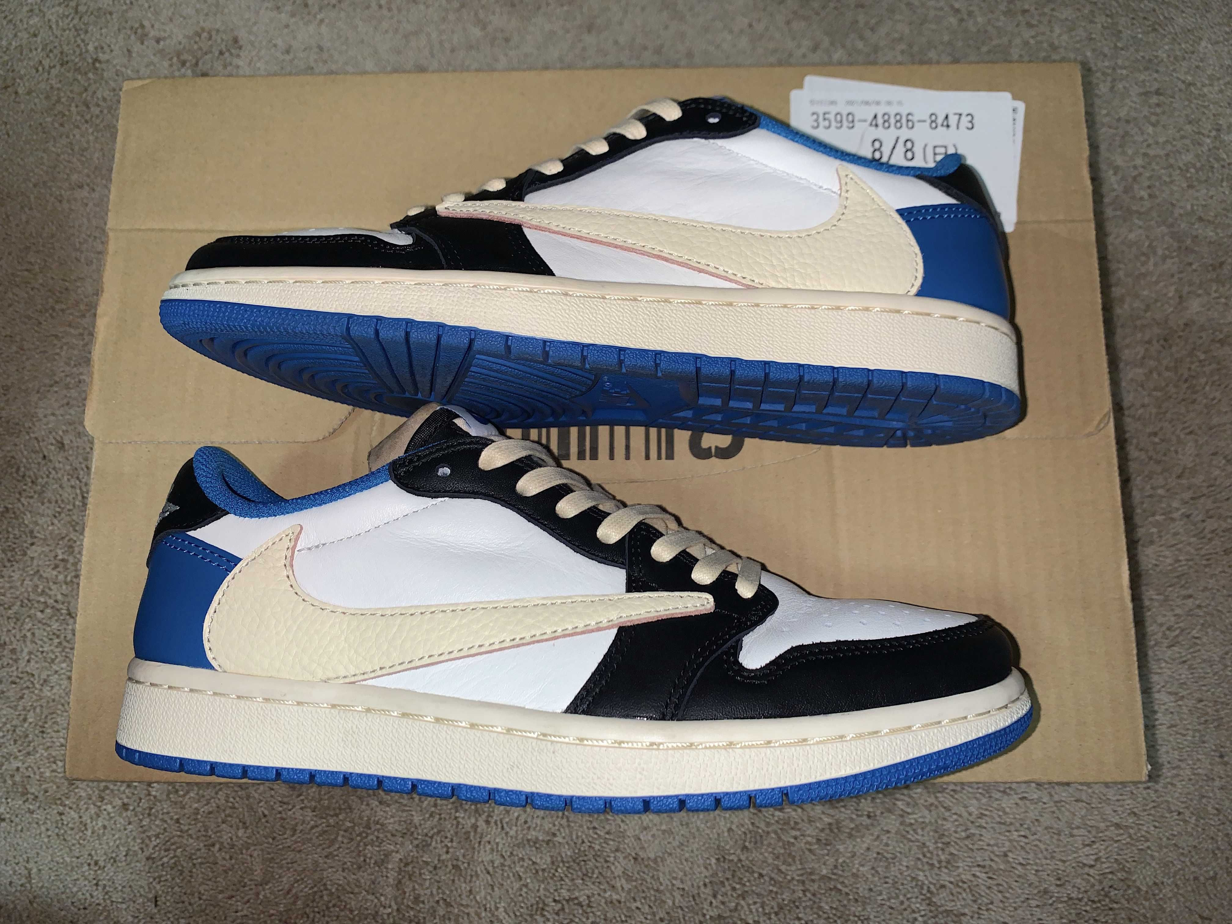 Travis Scott × fragment design × Nike Air Jordan 1 Low OG SP "Military Blue"