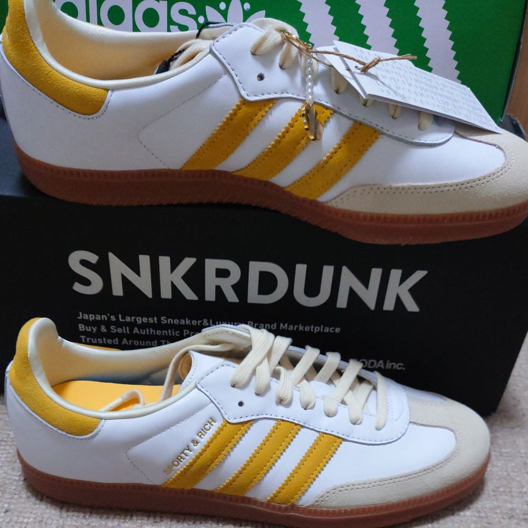 Sporty & Rich × adidas Samba OG "White/Bold Gold"