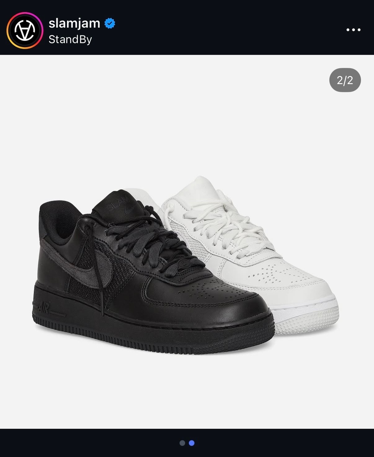 Slam Jam × Nike Air Force 1 Low "Black and Off Noir"