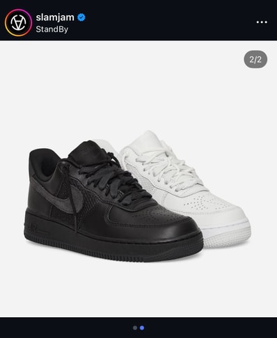 Slam Jam × Nike Air Force 1 Low "Black and Off Noir"