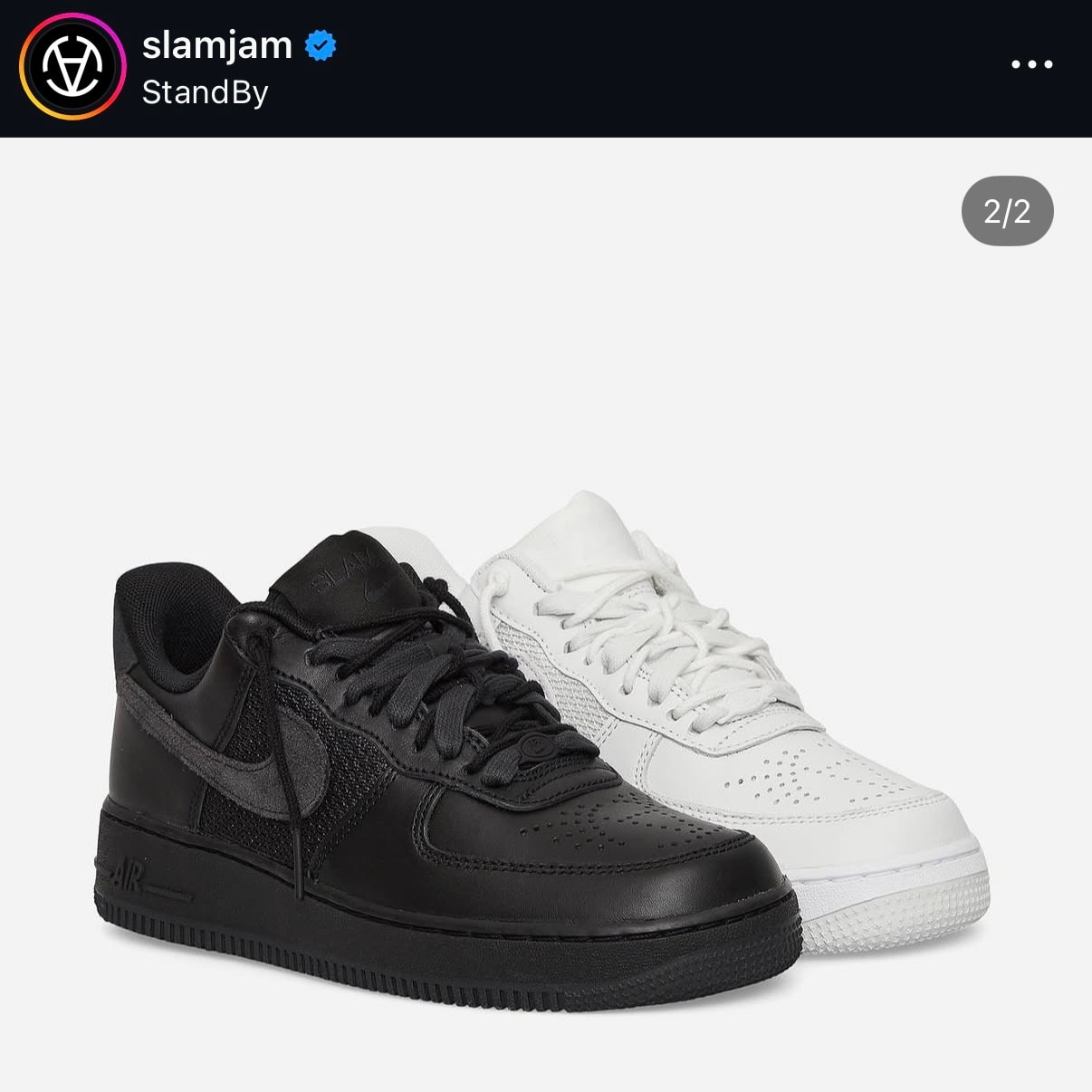 Slam Jam × Nike Air Force 1 Low "Black and Off Noir"