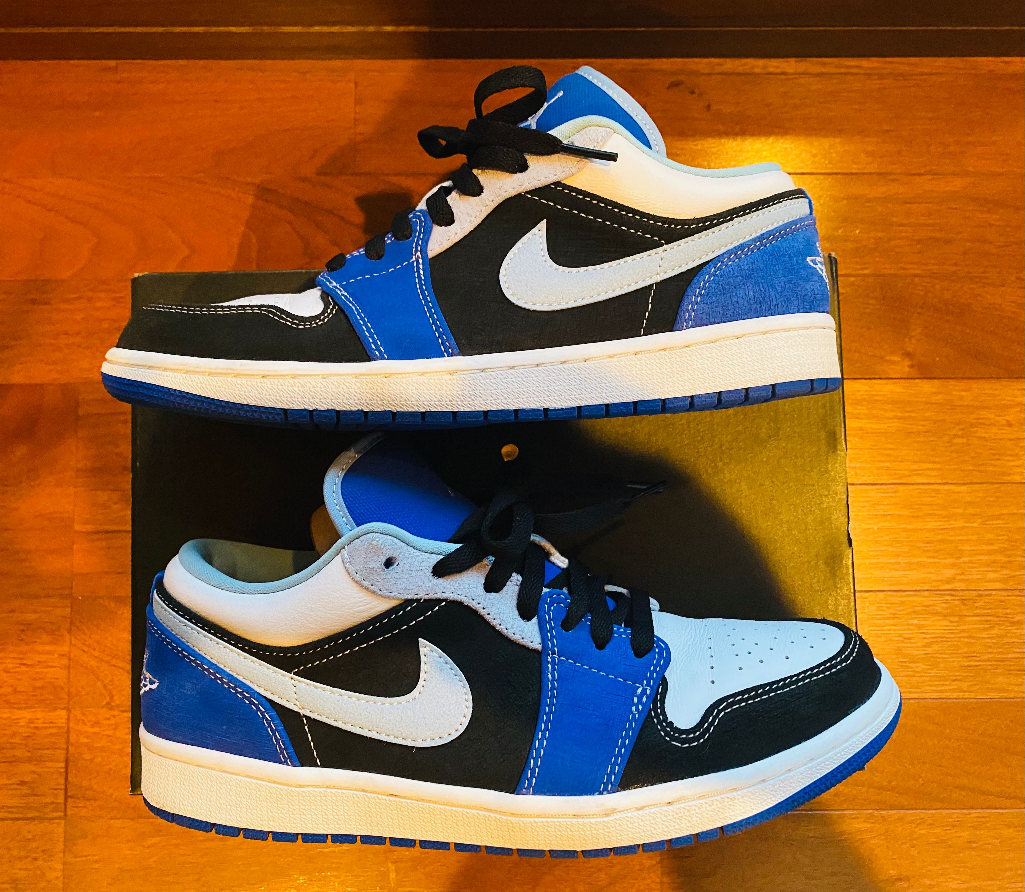NIKE AIR JORDAN 1 LOW "WHITE/BLACK/BLUE"