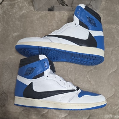 Travis Scott × fragment design × Nike Air Jordan 1 Retro High OG SP "Military Blue"