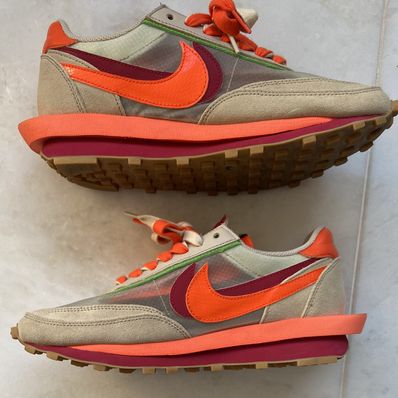 CLOT × Sacai × Nike LD Waffle "Orange Blaze"