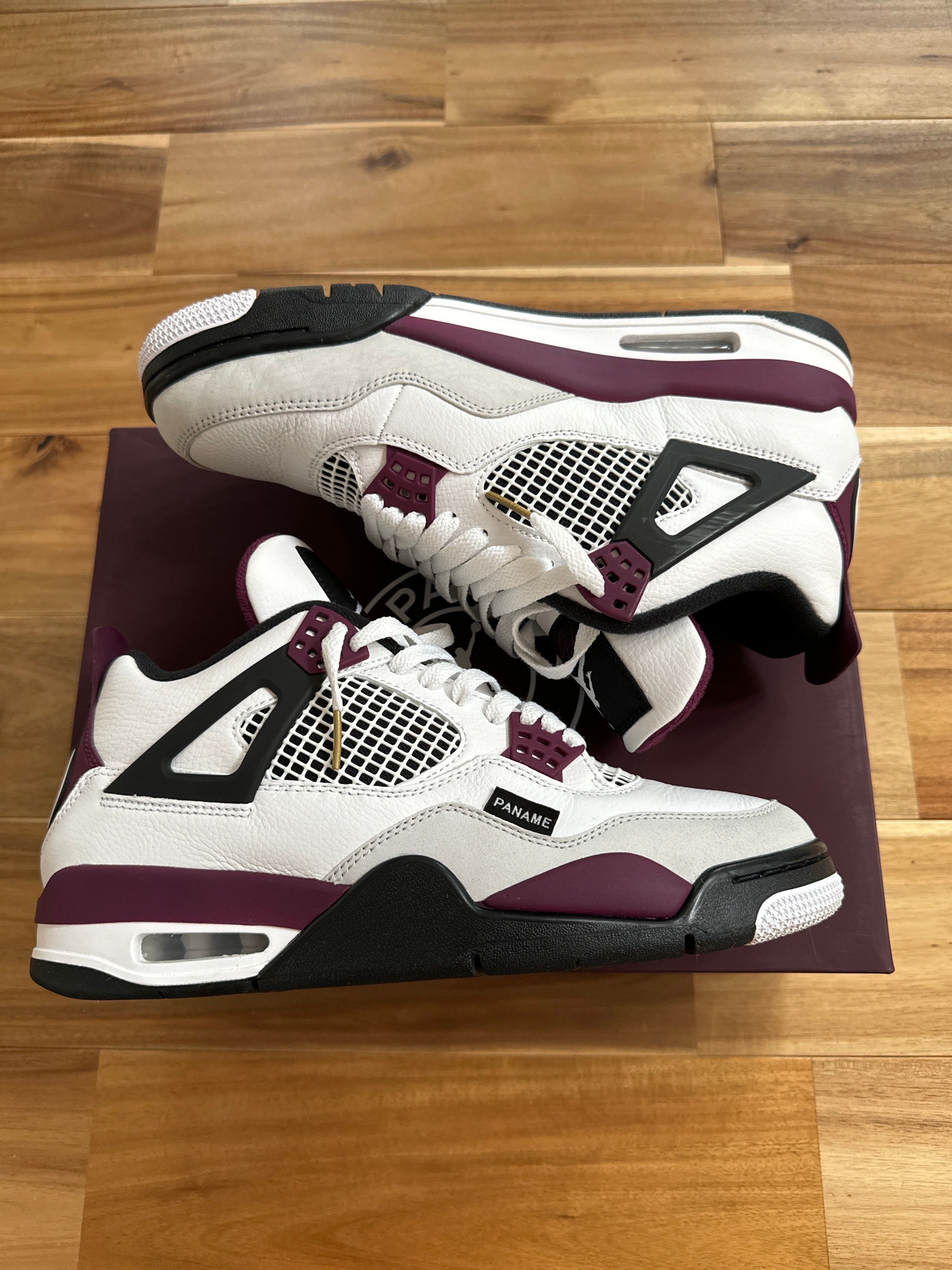 Paris Saint Germain ×Nike Air Jordan 4 Retro "White/Bordeaux/Neutral Gray"