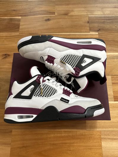 Paris Saint Germain ×Nike Air Jordan 4 Retro "White/Bordeaux/Neutral Gray"