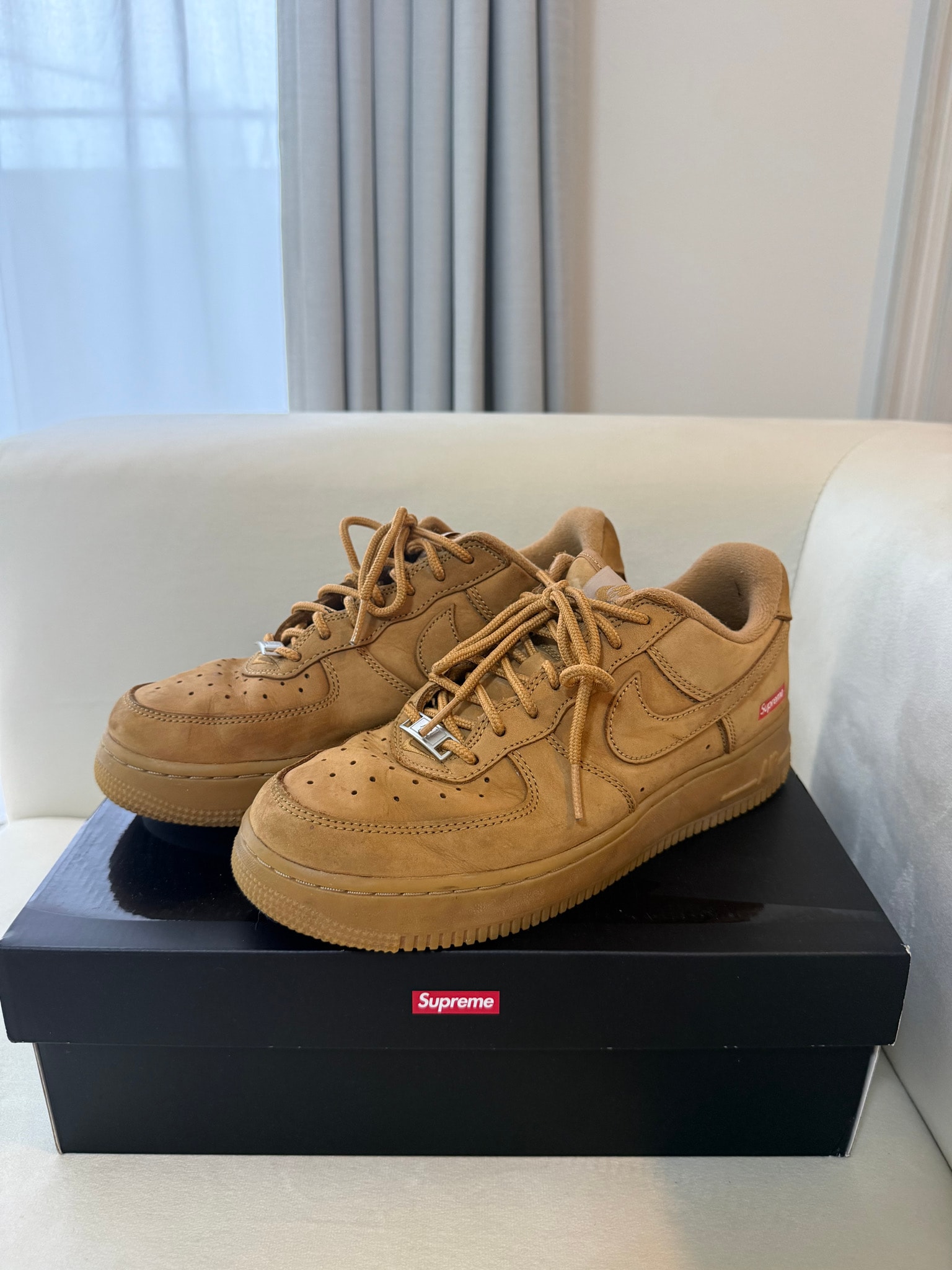 Supreme × Nike Air Force 1 Low "Flax/Wheat"