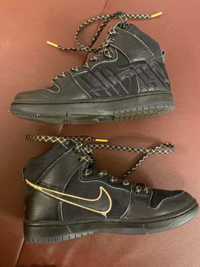 Faust × Nike SB Dunk High "Black and Metallic Gold"