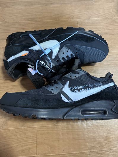 Off-White × Nike Air Max 90 "Black/Black-Cone-White"