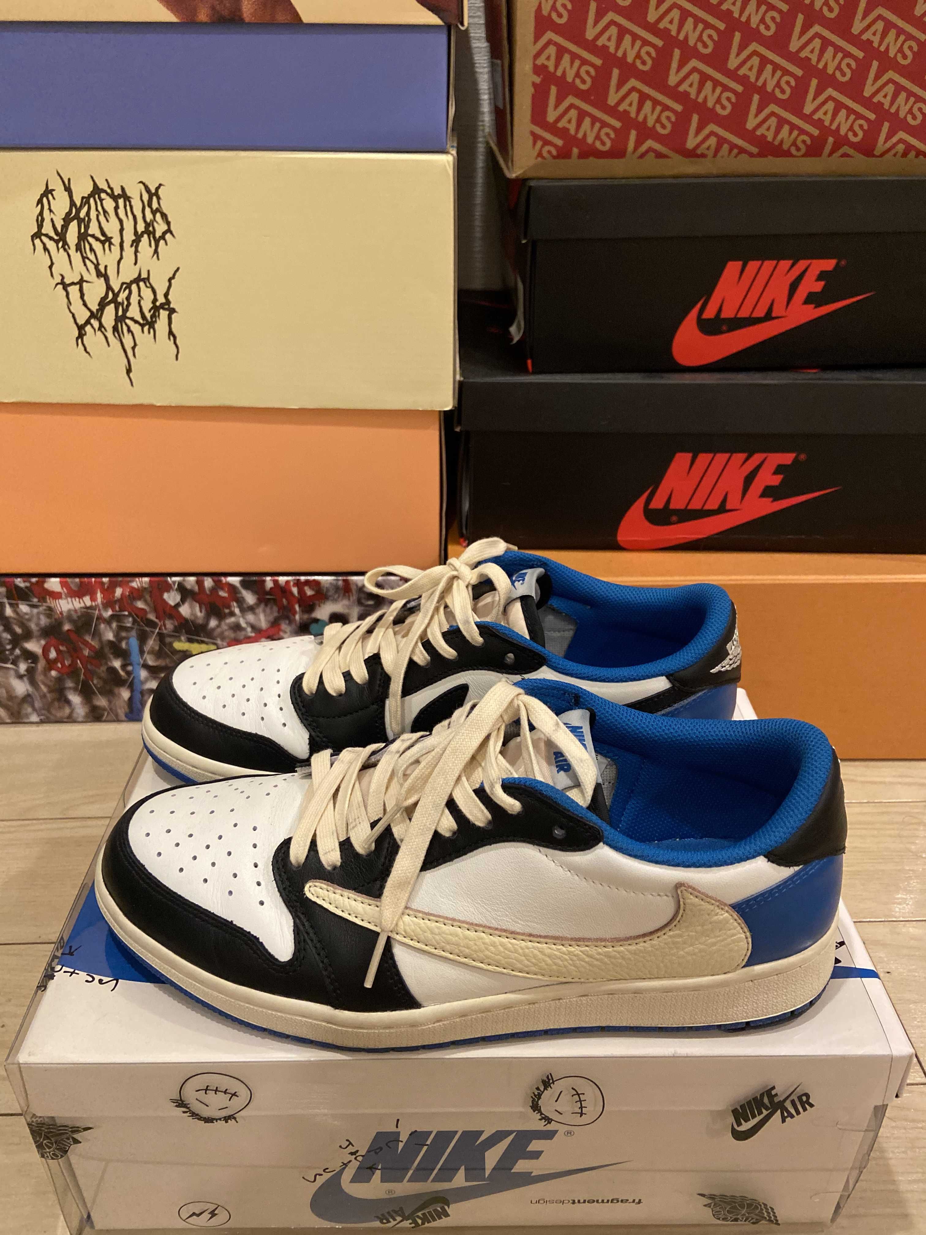 Travis Scott × fragment design × Nike Air Jordan 1 Low OG SP "Military Blue"